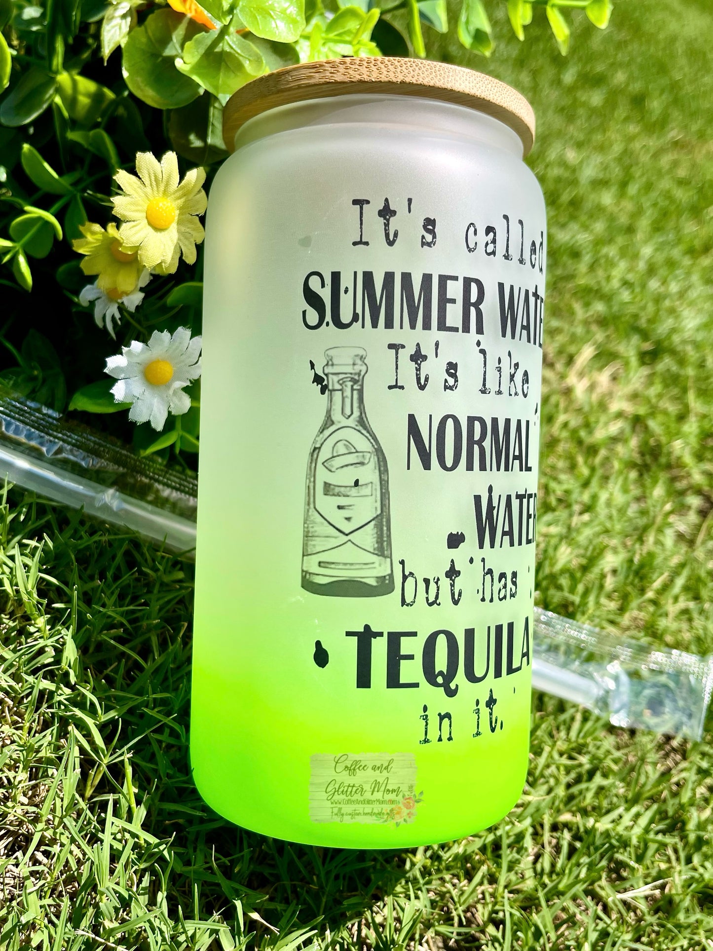 Summer Water 16oz Pick Your Color & Alcohol Glass Can