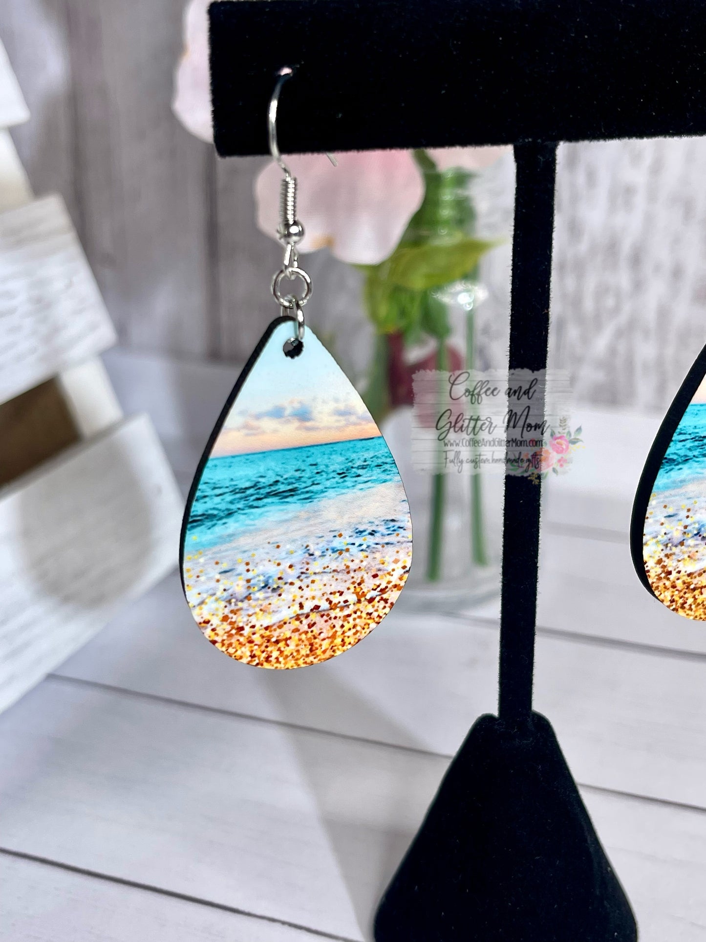 Beach Sunrise Teardrop Earrings