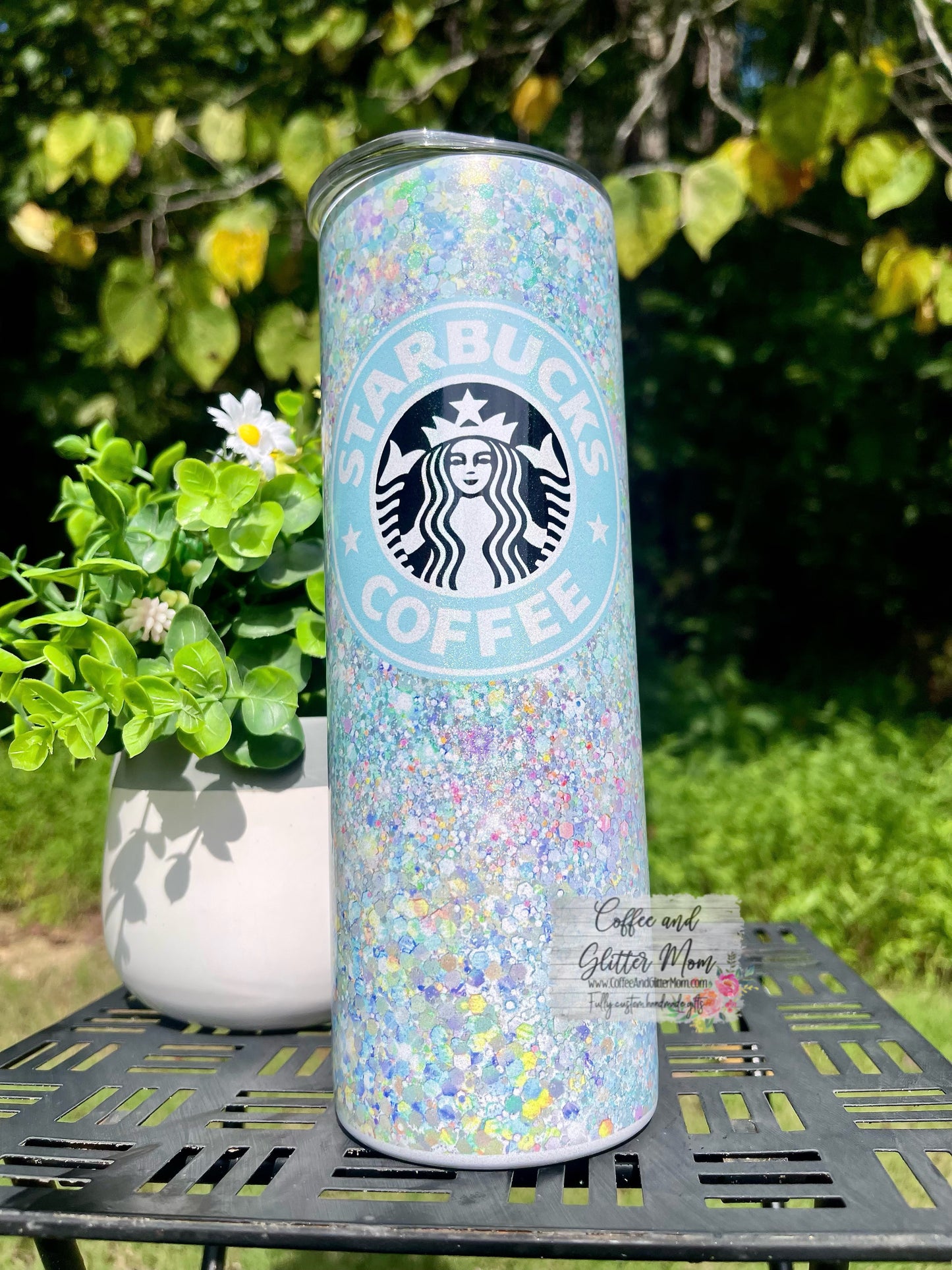 Blue Opal Starbucks Coffee 20oz Mint Rainbow Skinny Tumbler