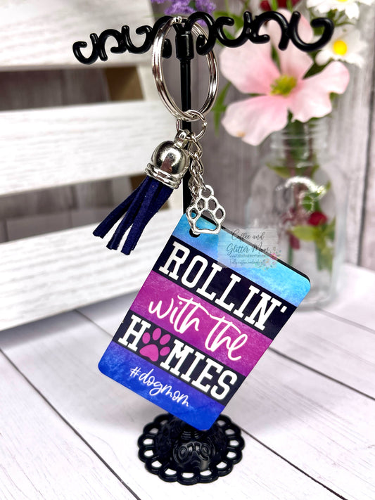 Rollin' With The Pups Keychain