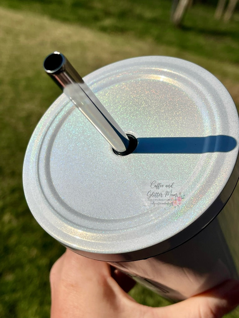 Don't Mess With Dino Mama 16oz White Rainbow Tumbler