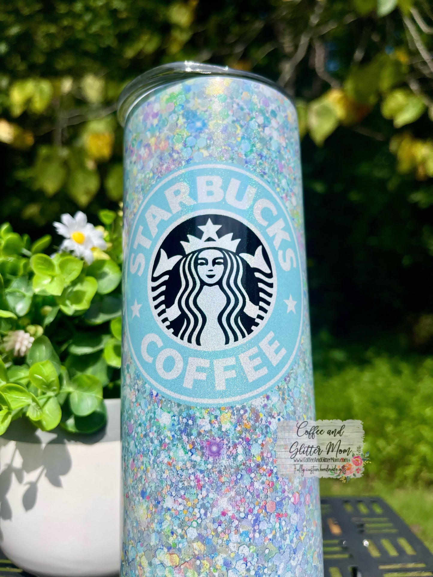 Blue Opal Starbucks Coffee 20oz Mint Rainbow Skinny Tumbler
