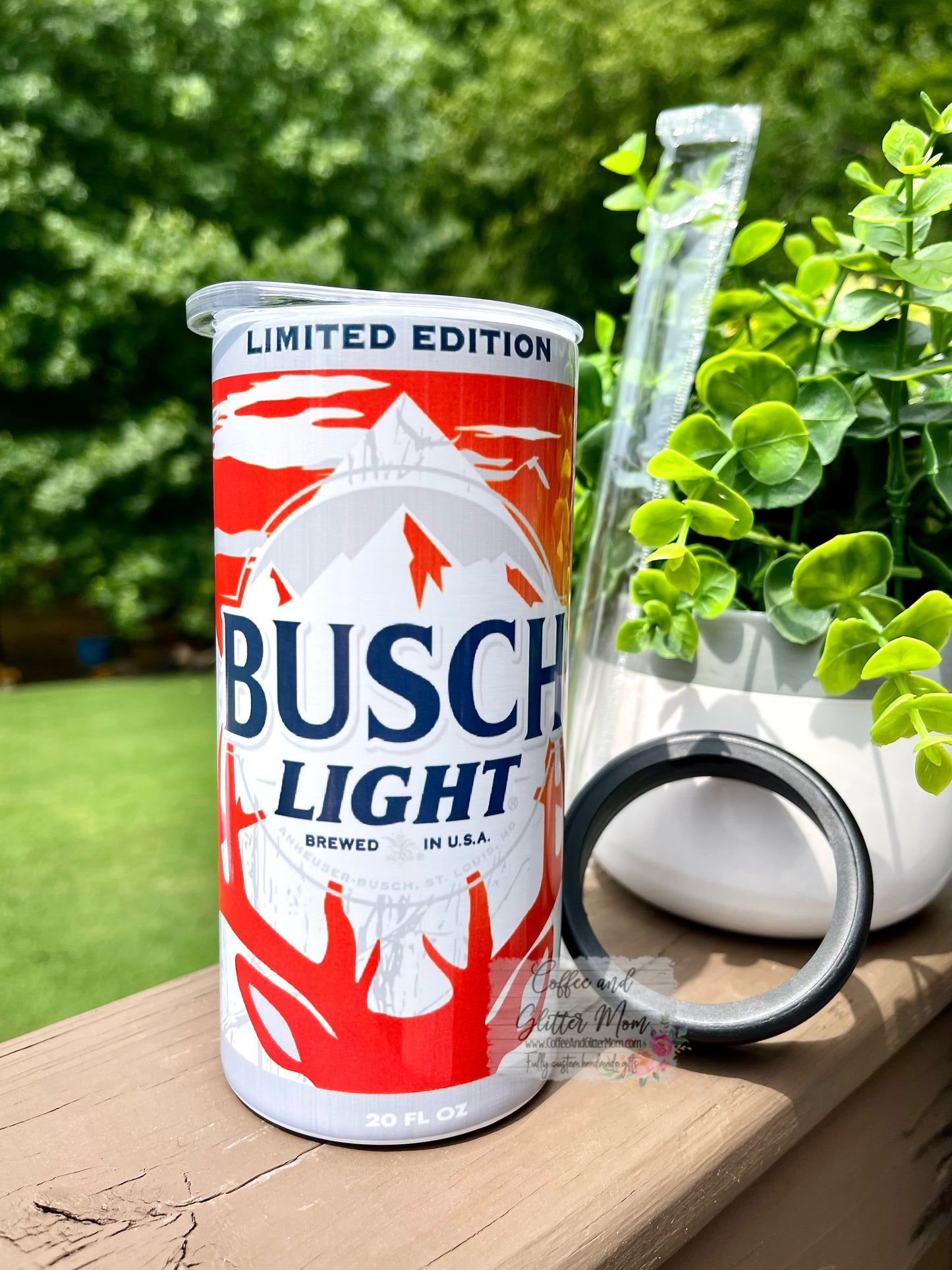 Hunting Orange Beer 12oz Skinny Can Cooler Duo-Lid Tumbler