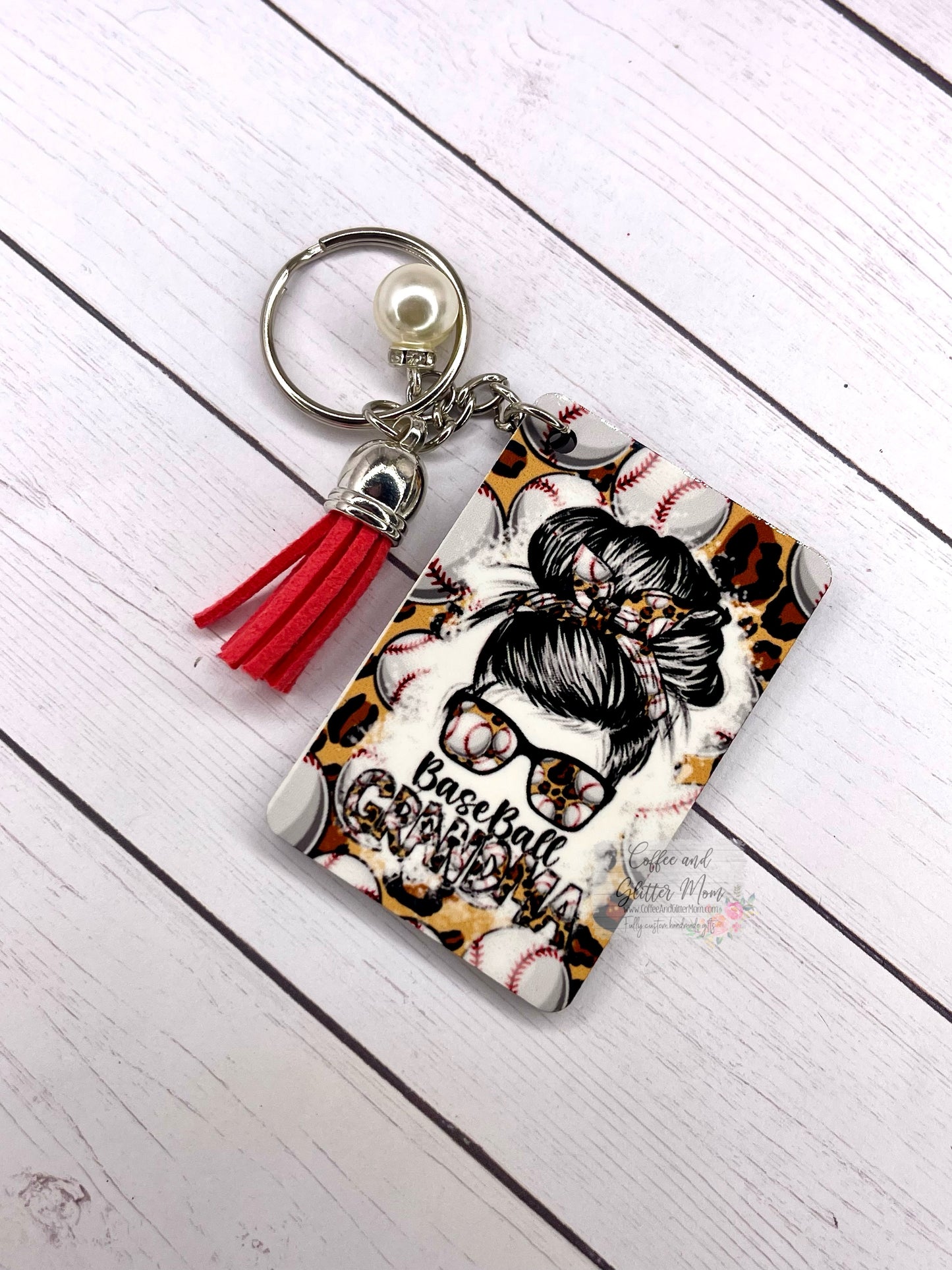 Baseball Grandma Keychain