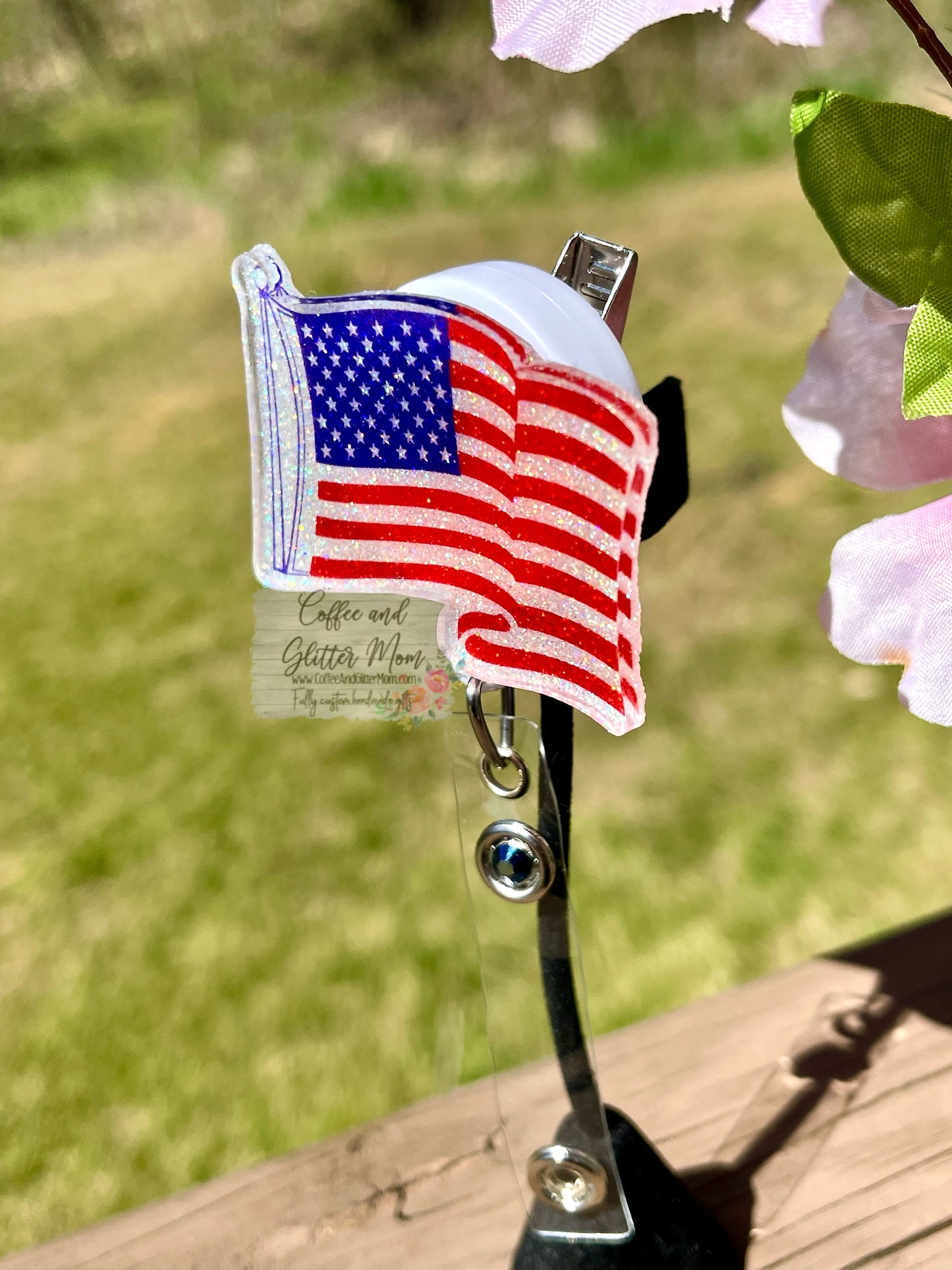 American Flag Designer Badge Reel