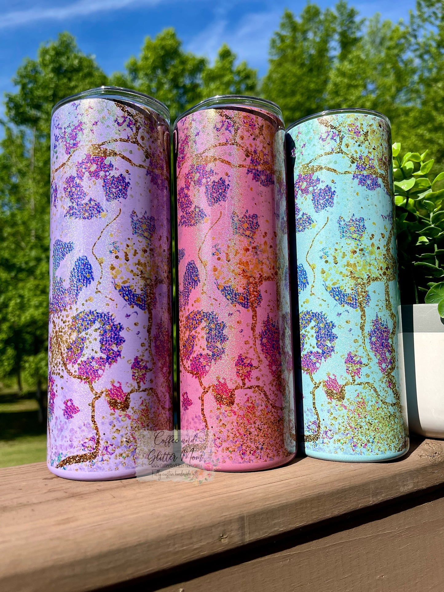 Fuck Everything Animal Print Purple Pink or Mint 20oz Rainbow Skinny Tumbler