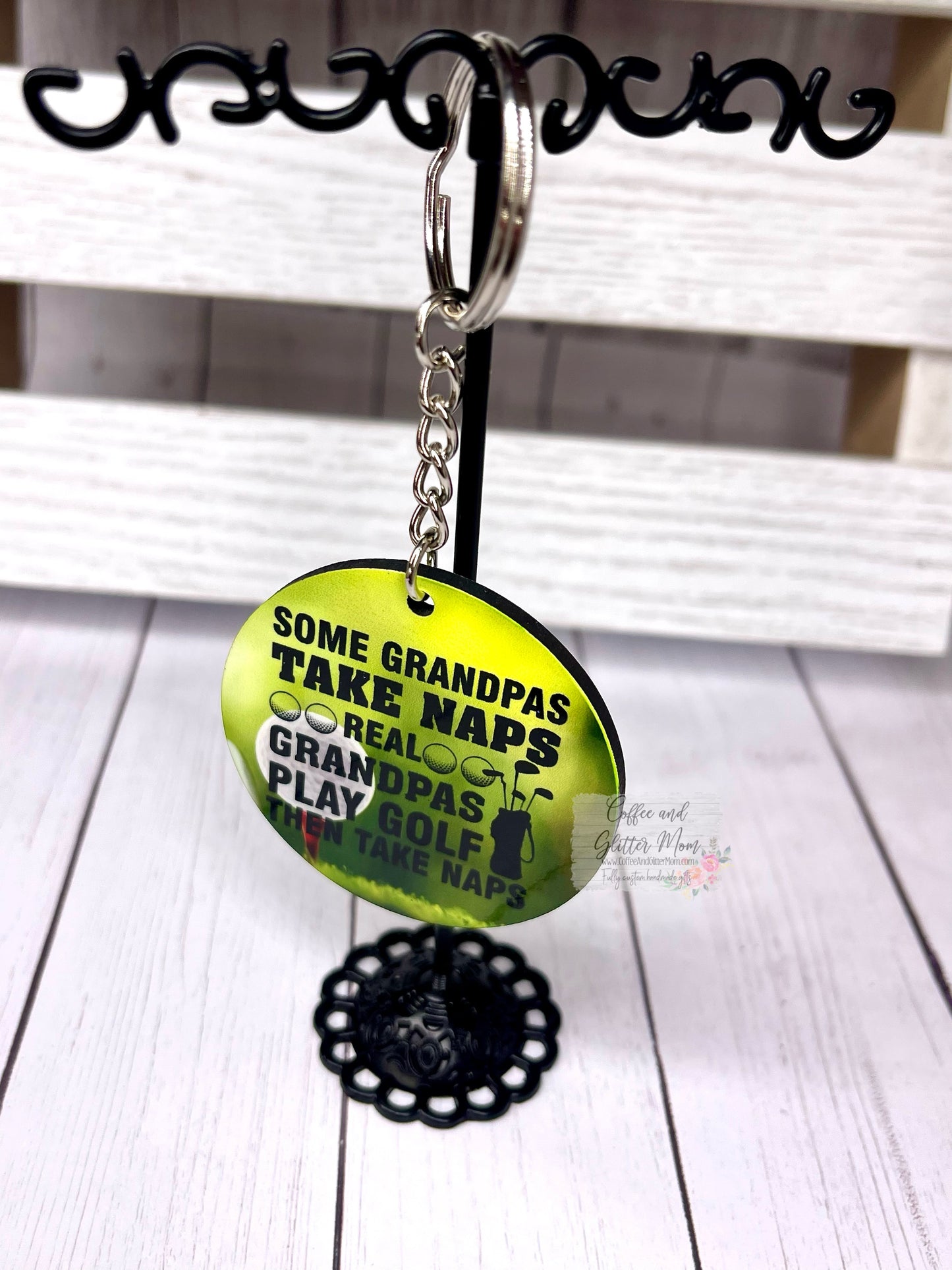 Grandpa Naps & Golfs Keychain