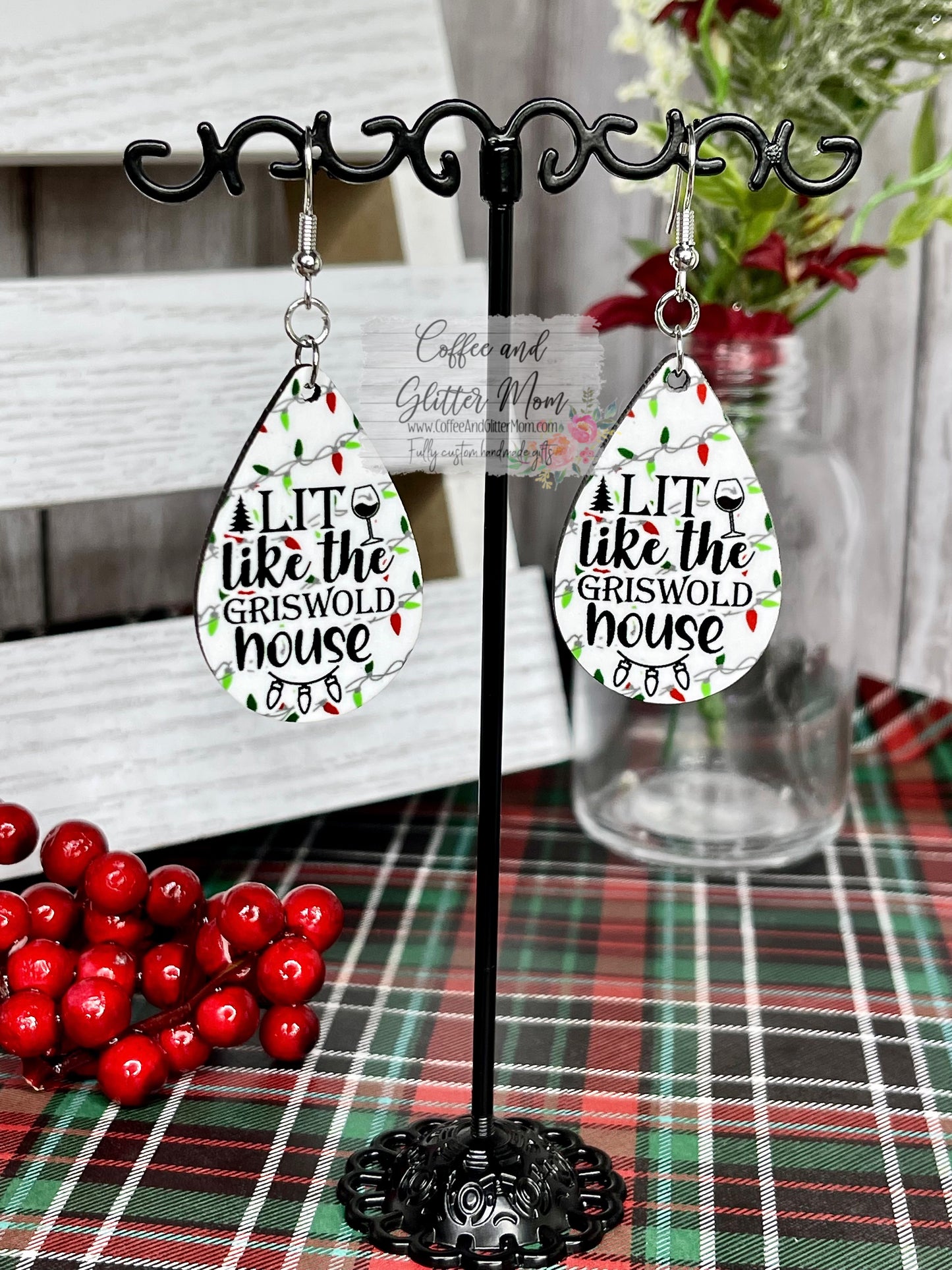 Lit Like The Girswold House Christmas Earrings