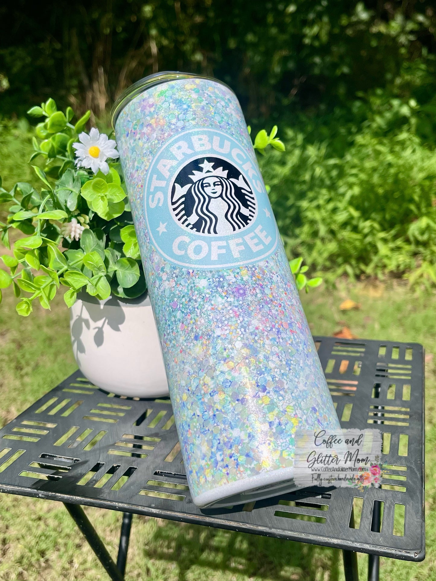 Blue Opal Starbucks Coffee 20oz Mint Rainbow Skinny Tumbler