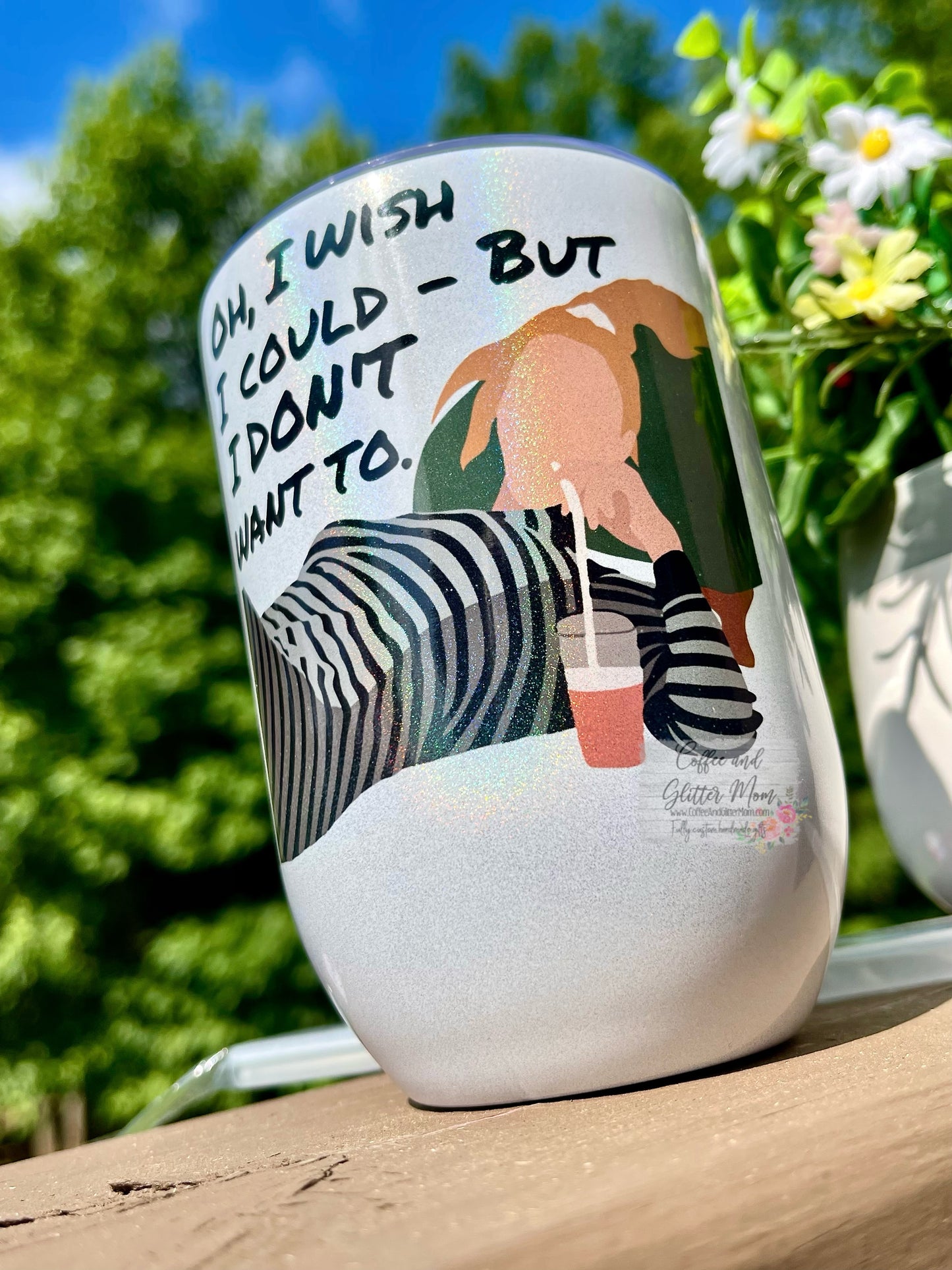 Wish I Could Phoebe Friends 12oz Holographic Sparkle Wine Tumbler