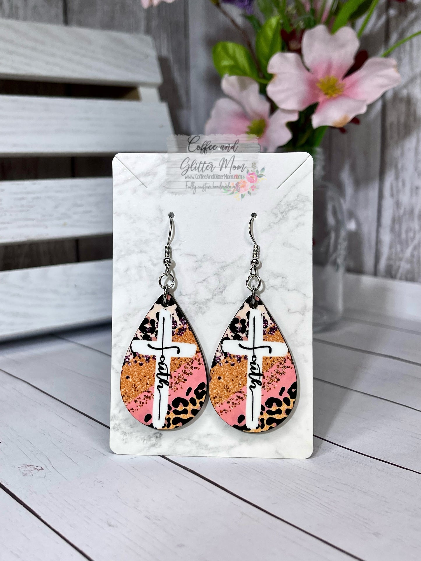 Faith Animal Print Teardrop Earrings