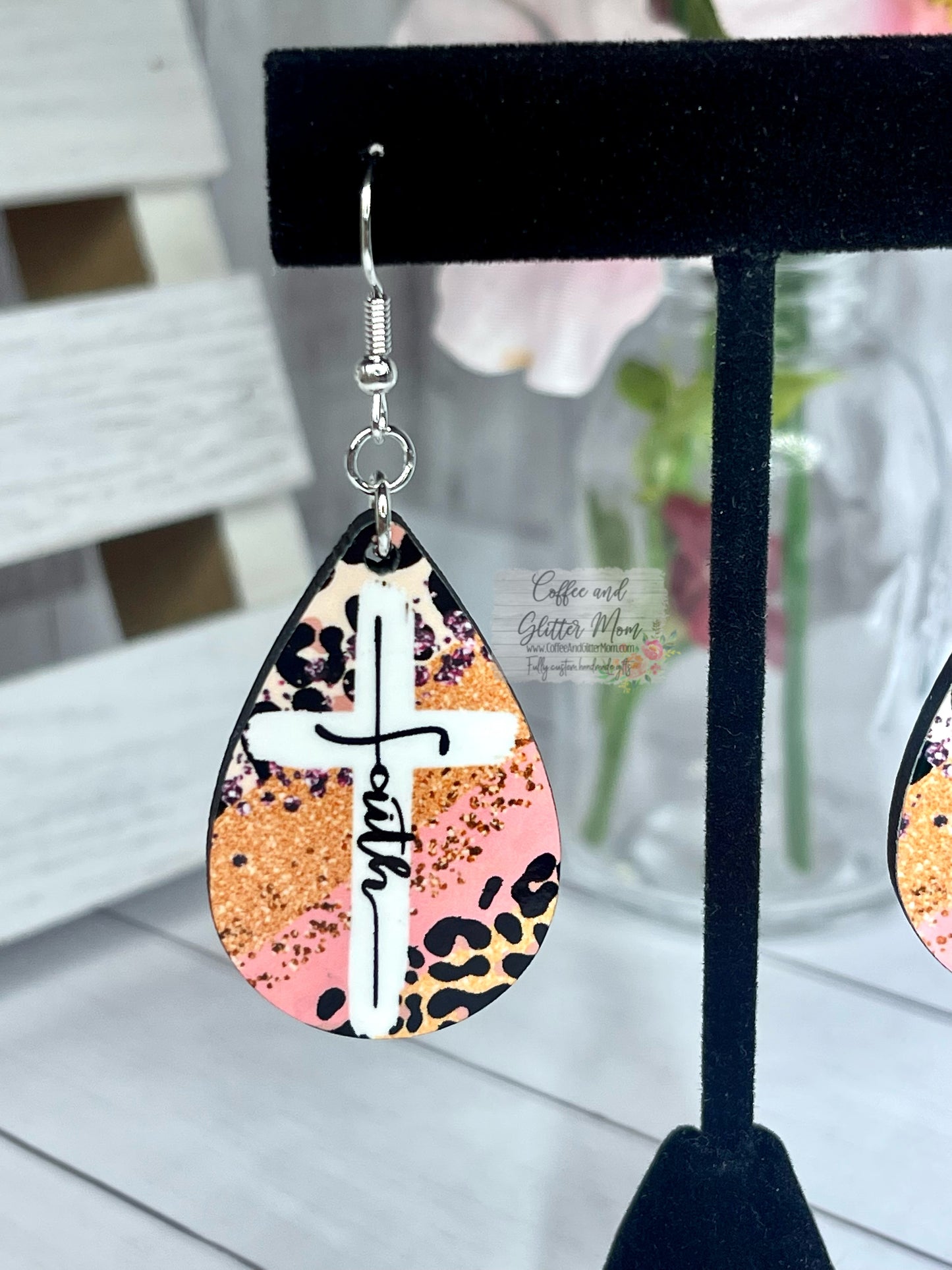 Faith Animal Print Teardrop Earrings