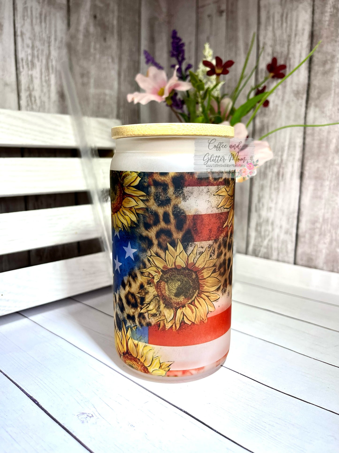 American Sunflower 12oz Glass Can