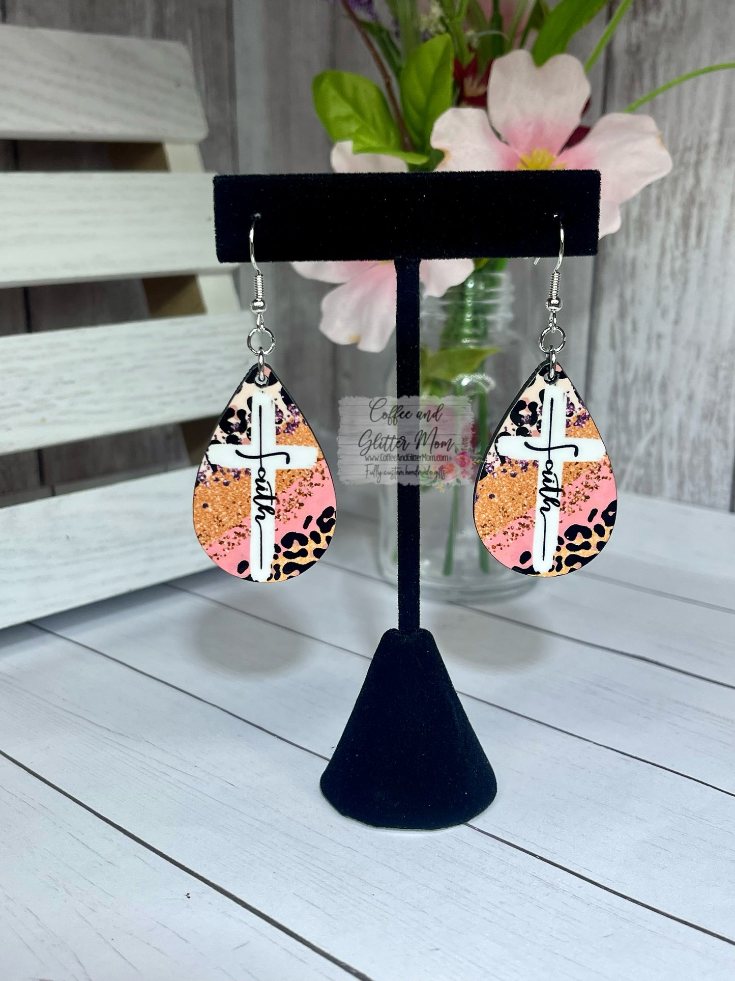 Faith Animal Print Teardrop Earrings