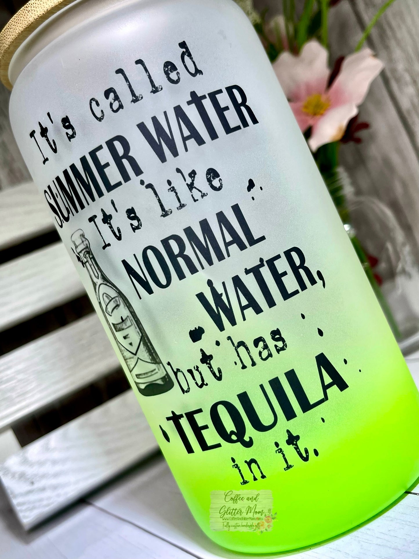 Summer Water 16oz Pick Your Color & Alcohol Glass Can