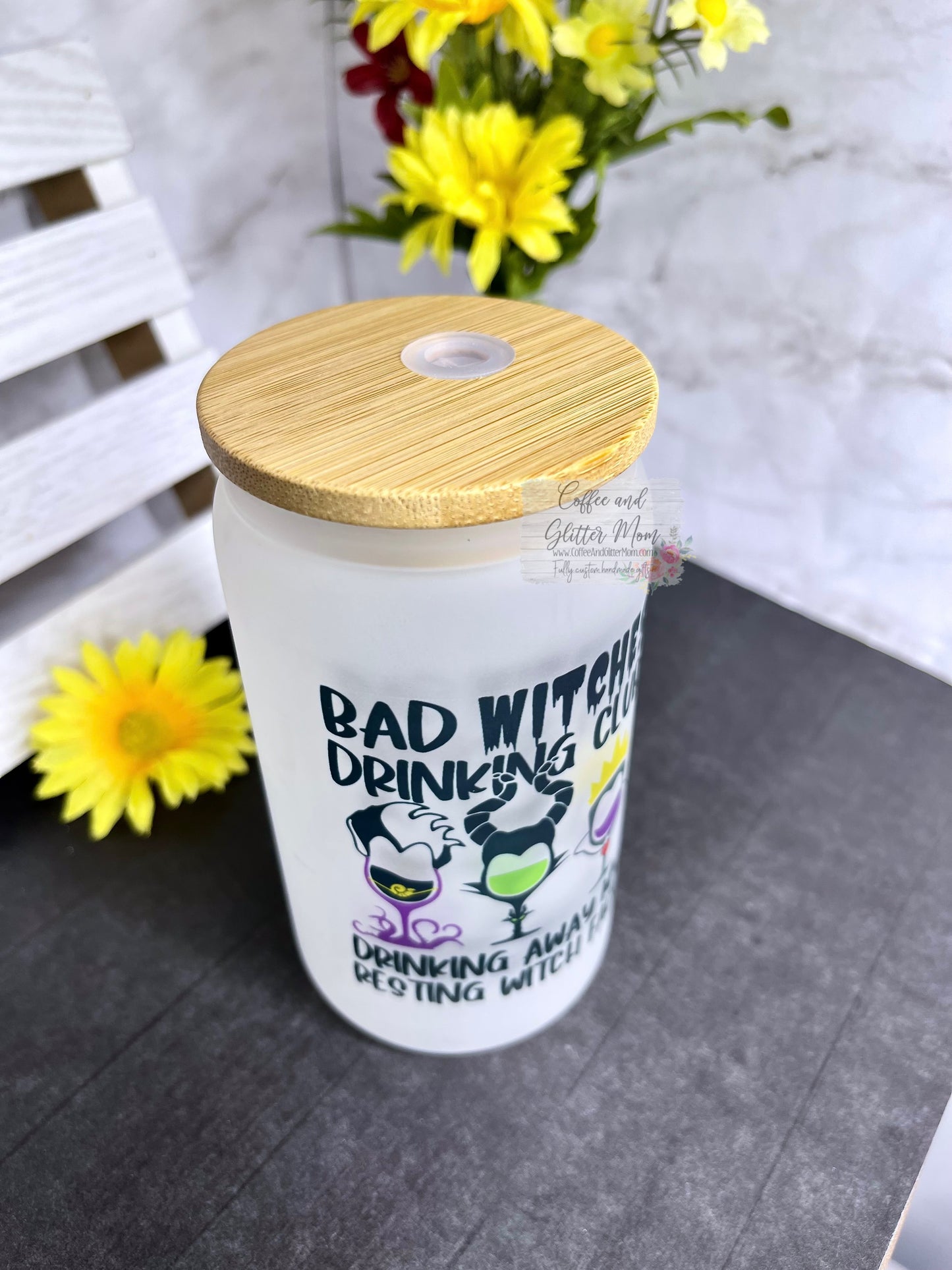 Bad Witches Drinking Club 12oz Frosted Glass Can