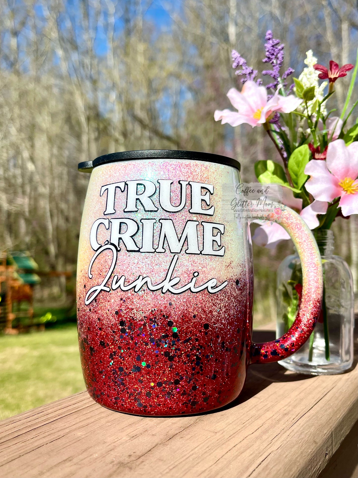True Crime Junkie/Murder Cloths 14oz Coffee Tumbler with Lid and Straw