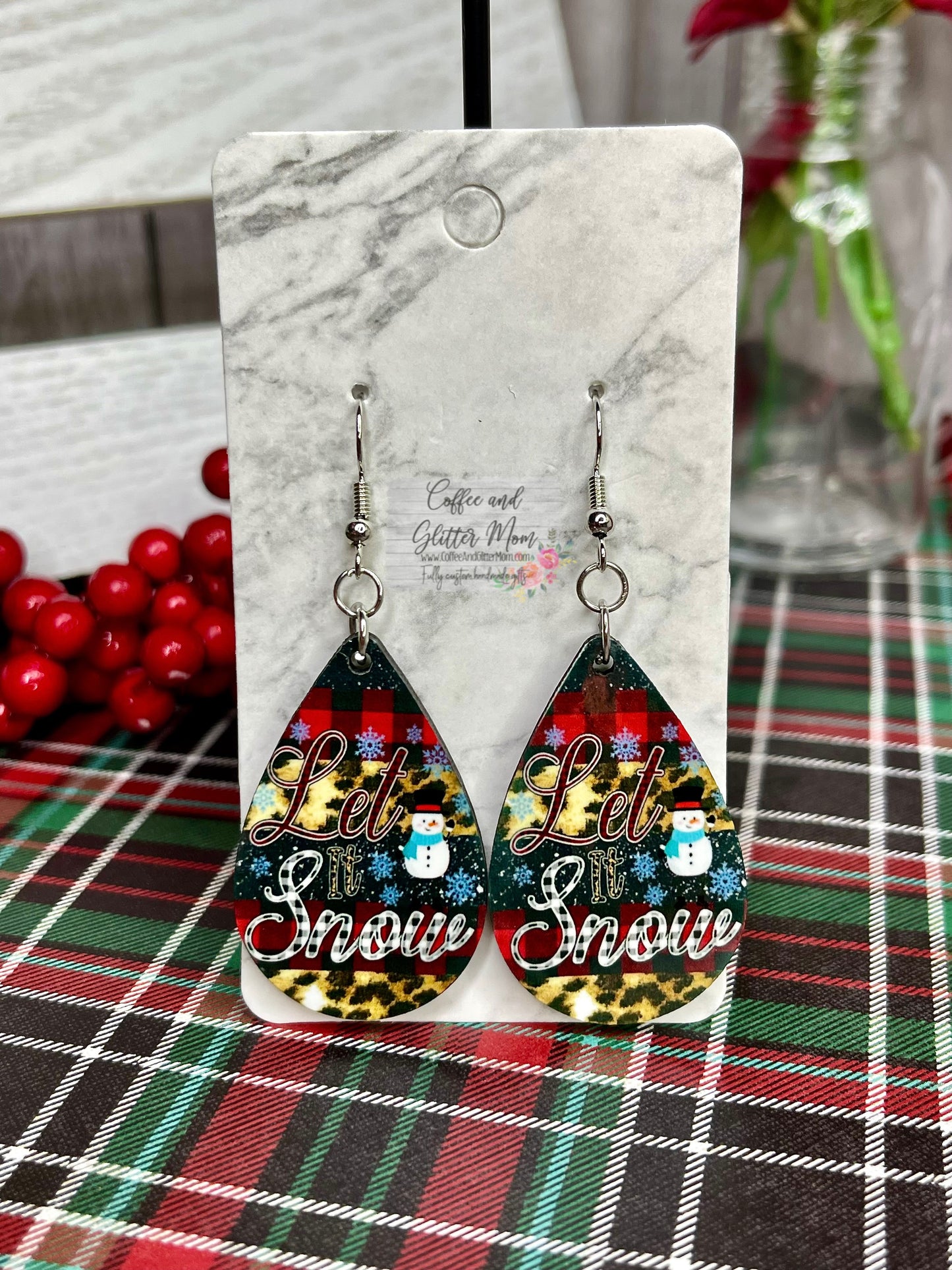 Let It Snow Christmas Earrings