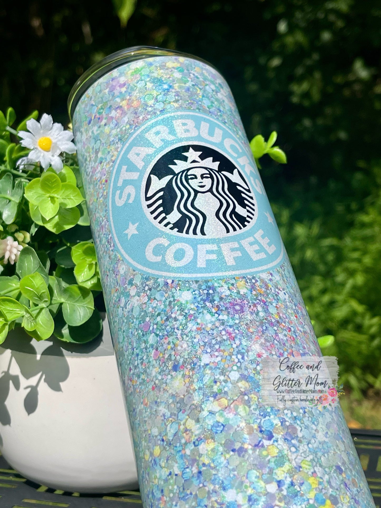 Blue Opal Starbucks Coffee 20oz Mint Rainbow Skinny Tumbler