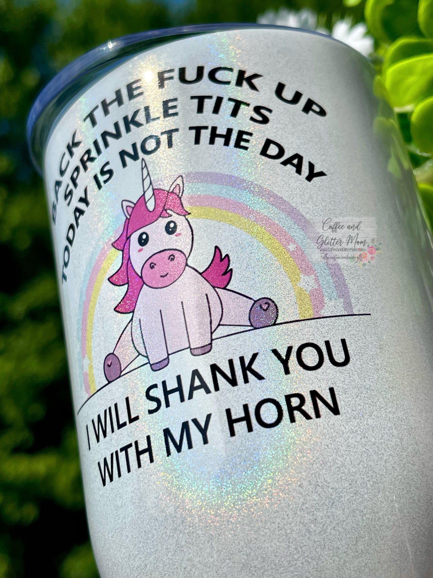 Back Up Sprinkletits 12oz Holographic Sparkle Wine Tumbler