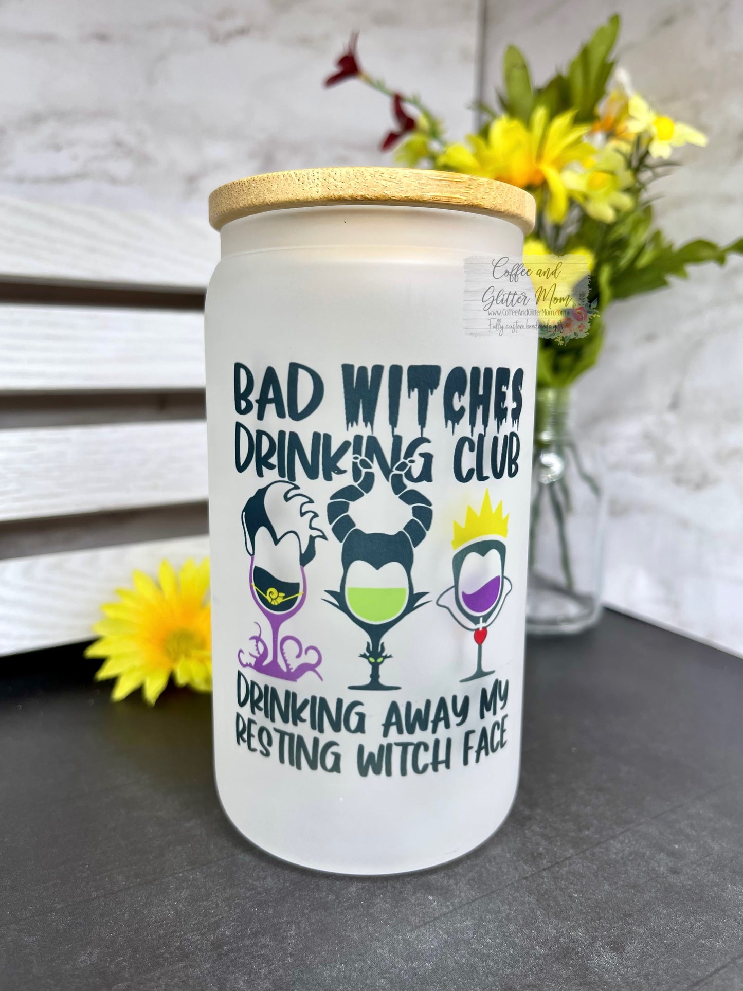Bad Witches Drinking Club 12oz Frosted Glass Can