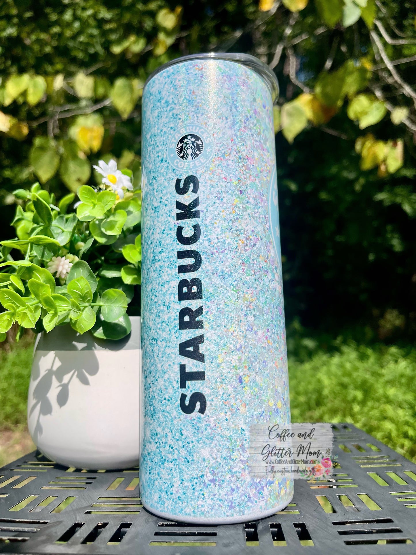 Blue Opal Starbucks Coffee 20oz Mint Rainbow Skinny Tumbler