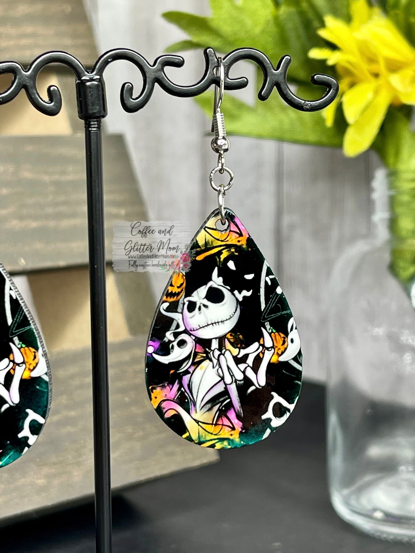 Jack and Zero Halloween Earrings RTS