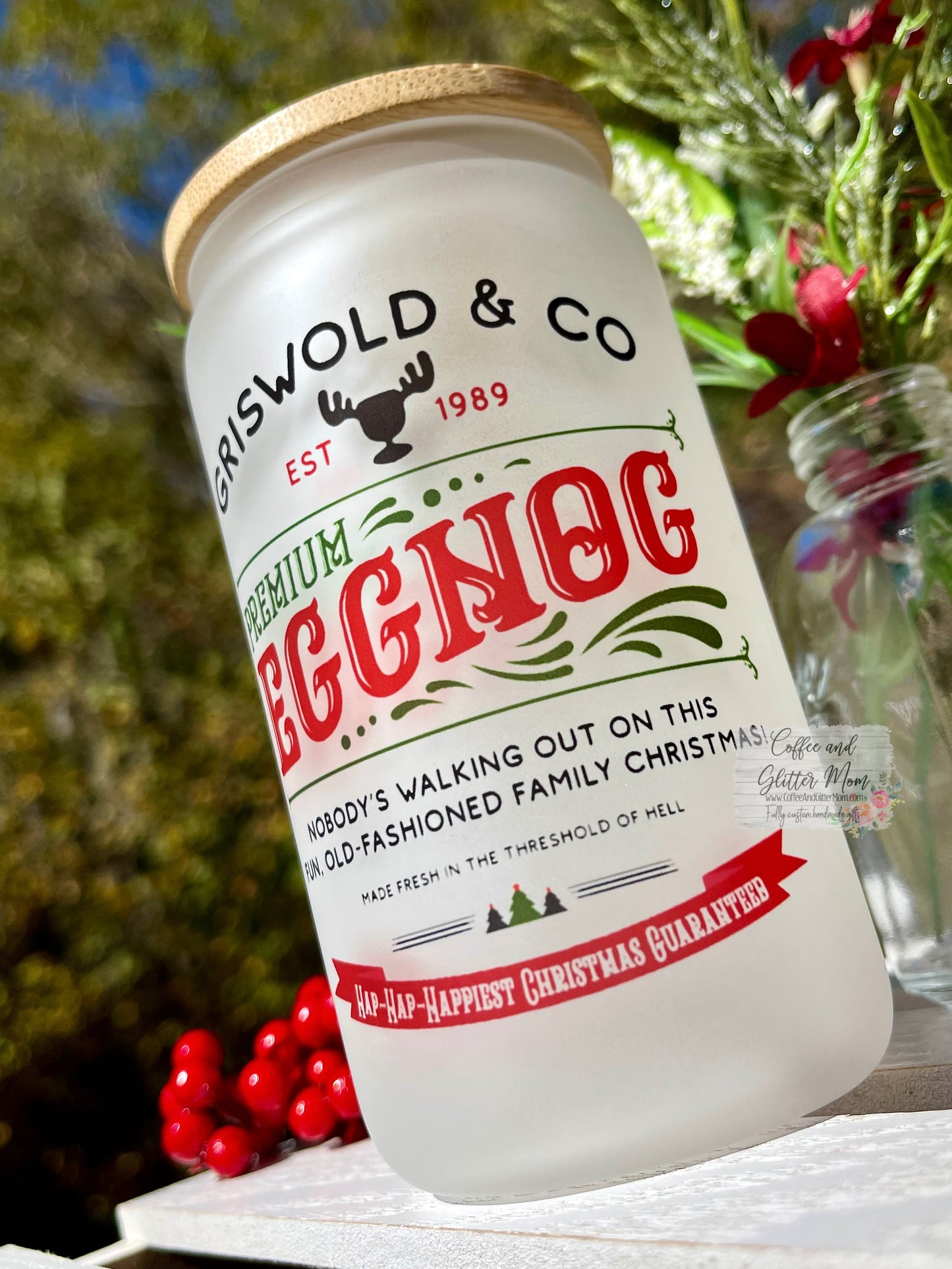 Griswold Christmas Collection 12oz Glass Cans