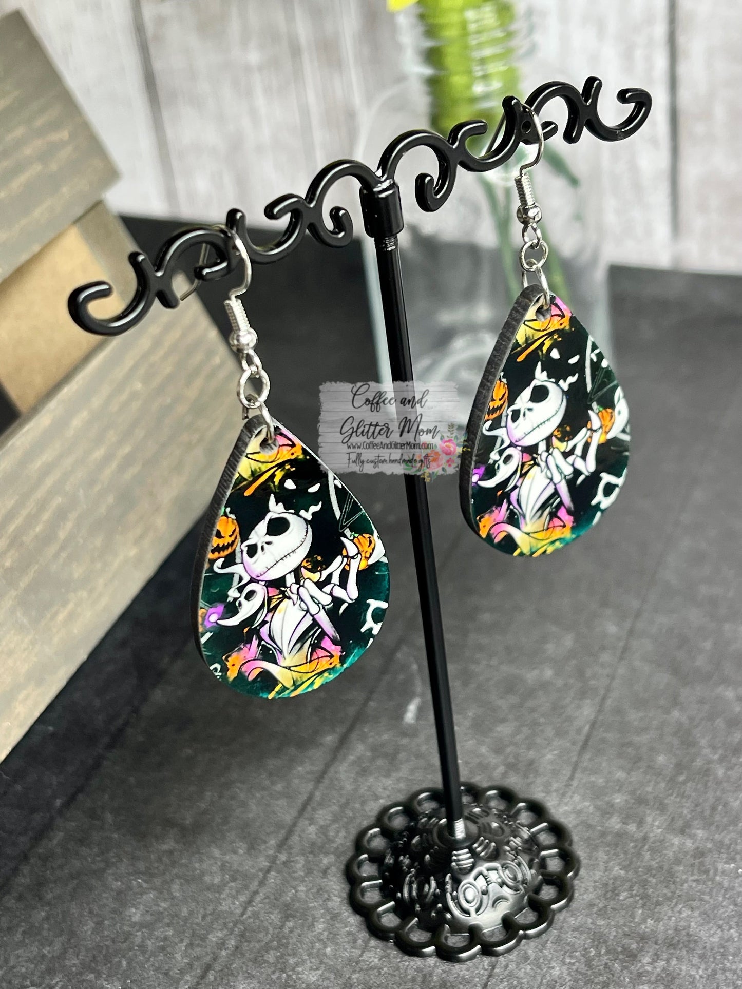 Jack and Zero Halloween Earrings RTS
