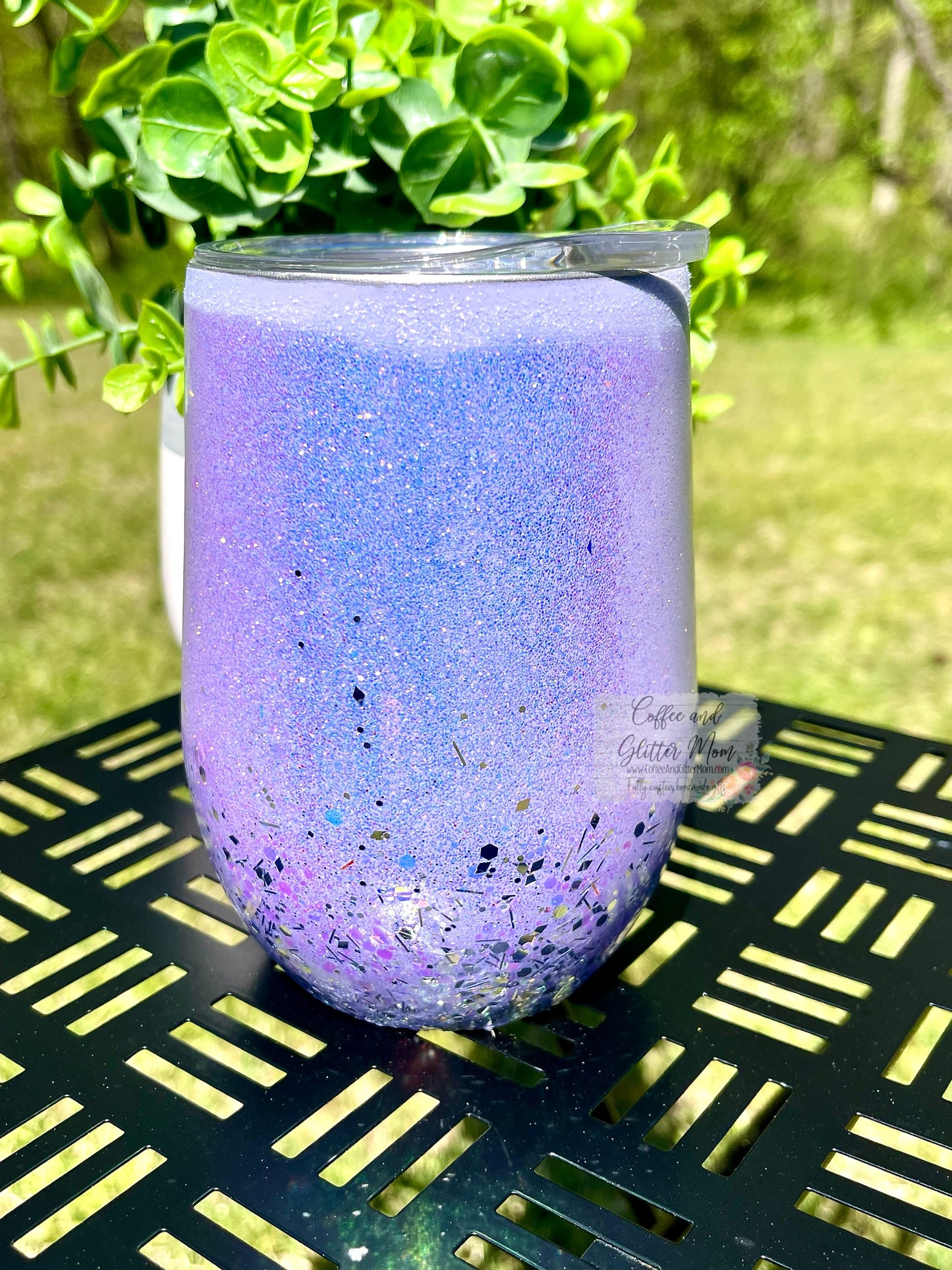 Purple Ice 15oz Wine Tumbler with Lid and Straw