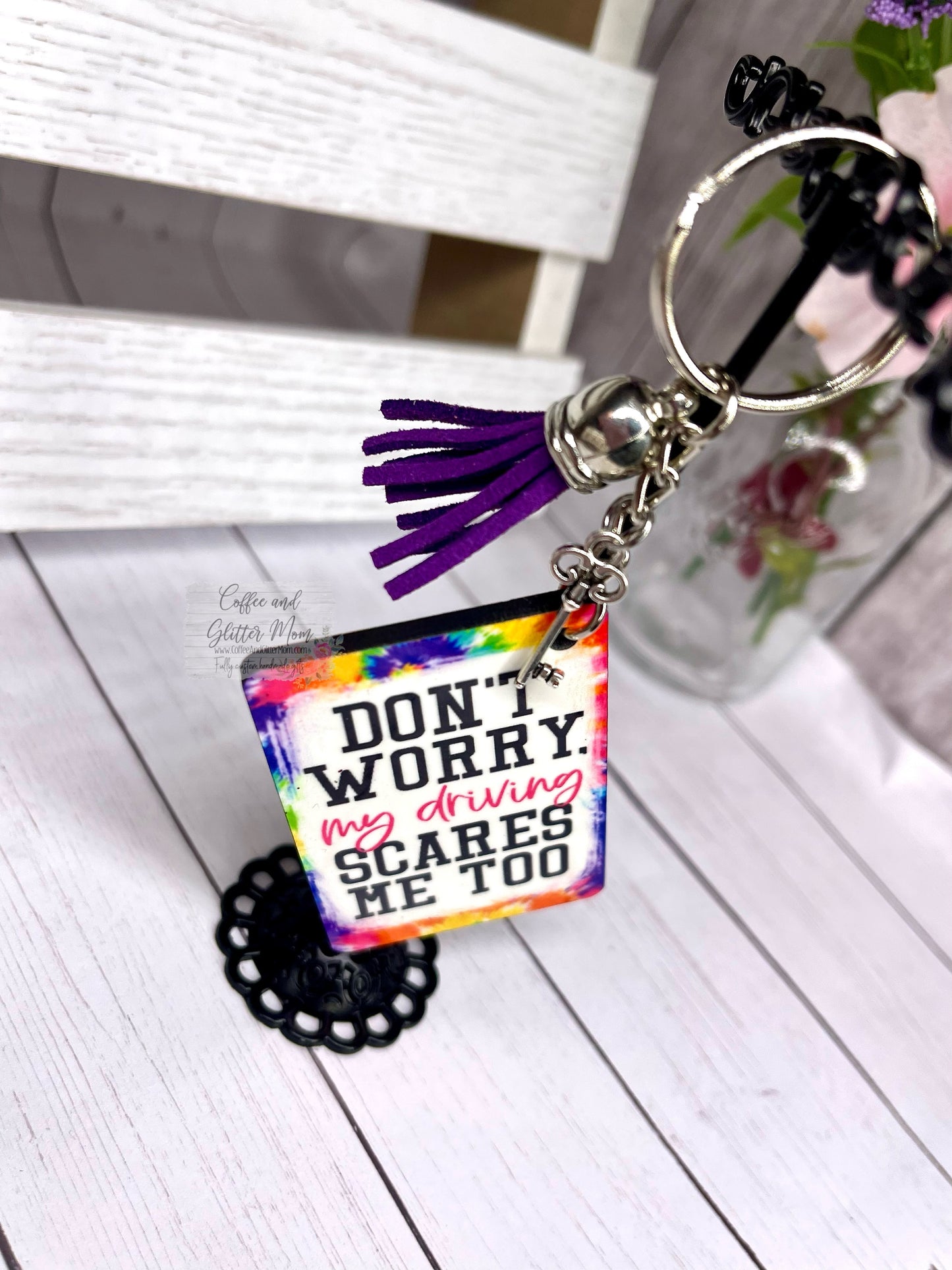 My Driving Scares Me Too Keychain