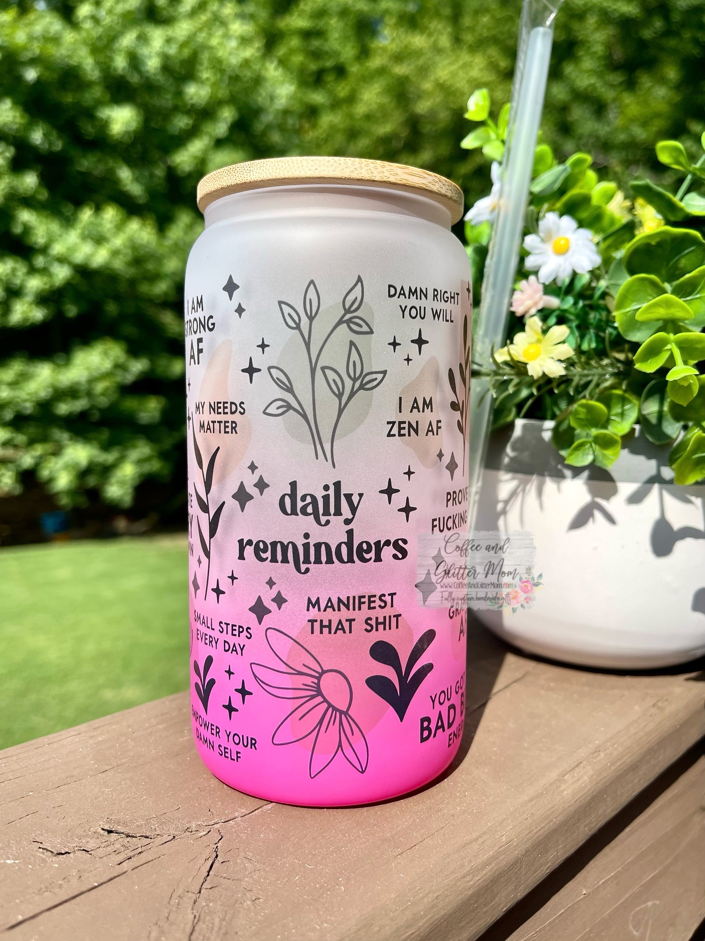 Daily Reminders (NSFW version) Any Color 16oz Glass Can