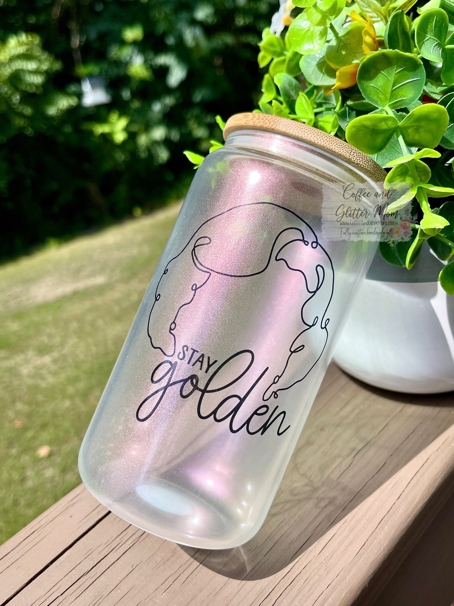 Custom Frosted, Iridescent or Ombre Glass Can