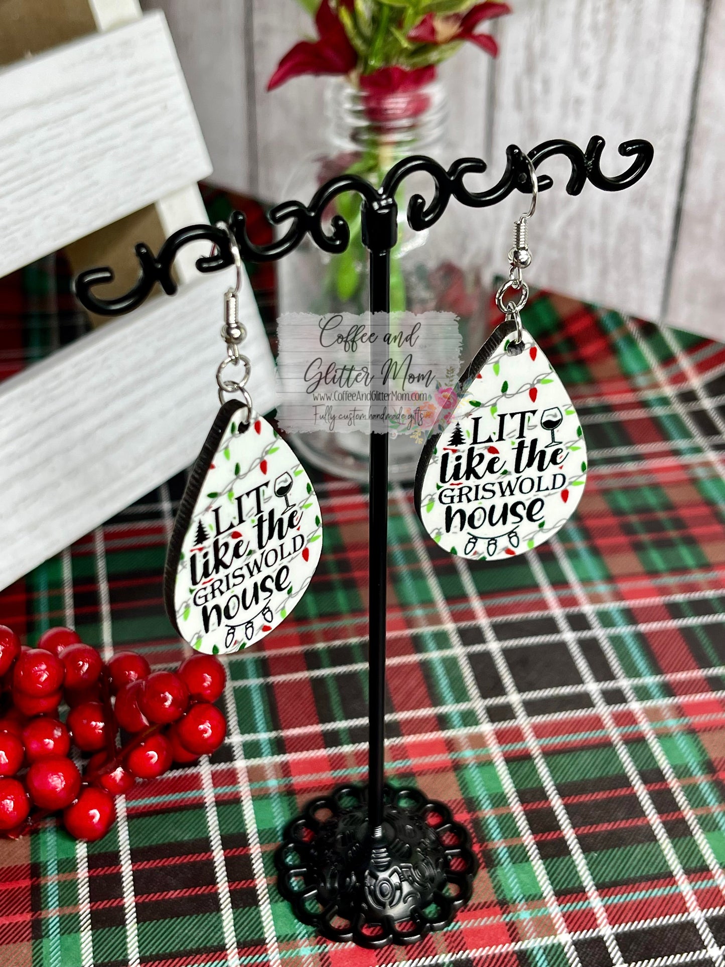 Lit Like The Girswold House Christmas Earrings