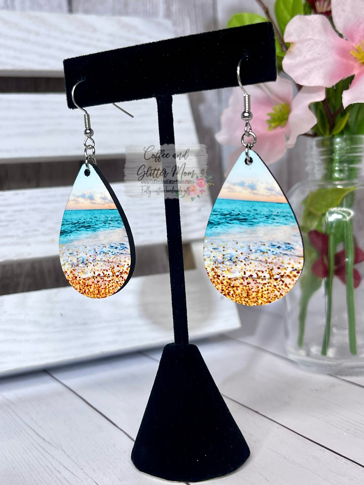 Beach Sunrise Teardrop Earrings