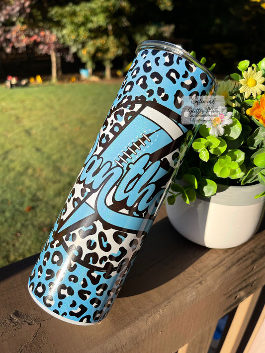 Panthers Animal Print 20oz Holographic Skinny Tumbler