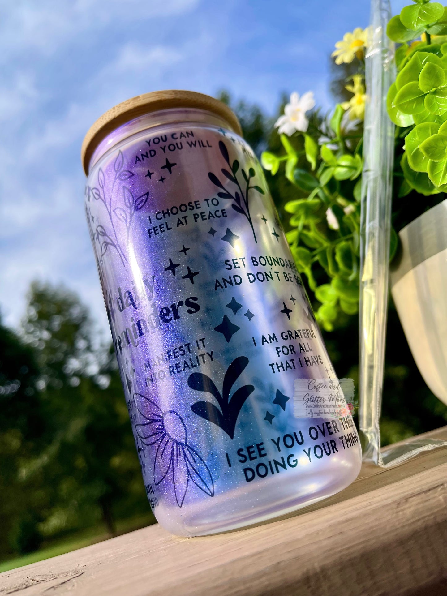 Custom Frosted, Iridescent or Ombre Glass Can