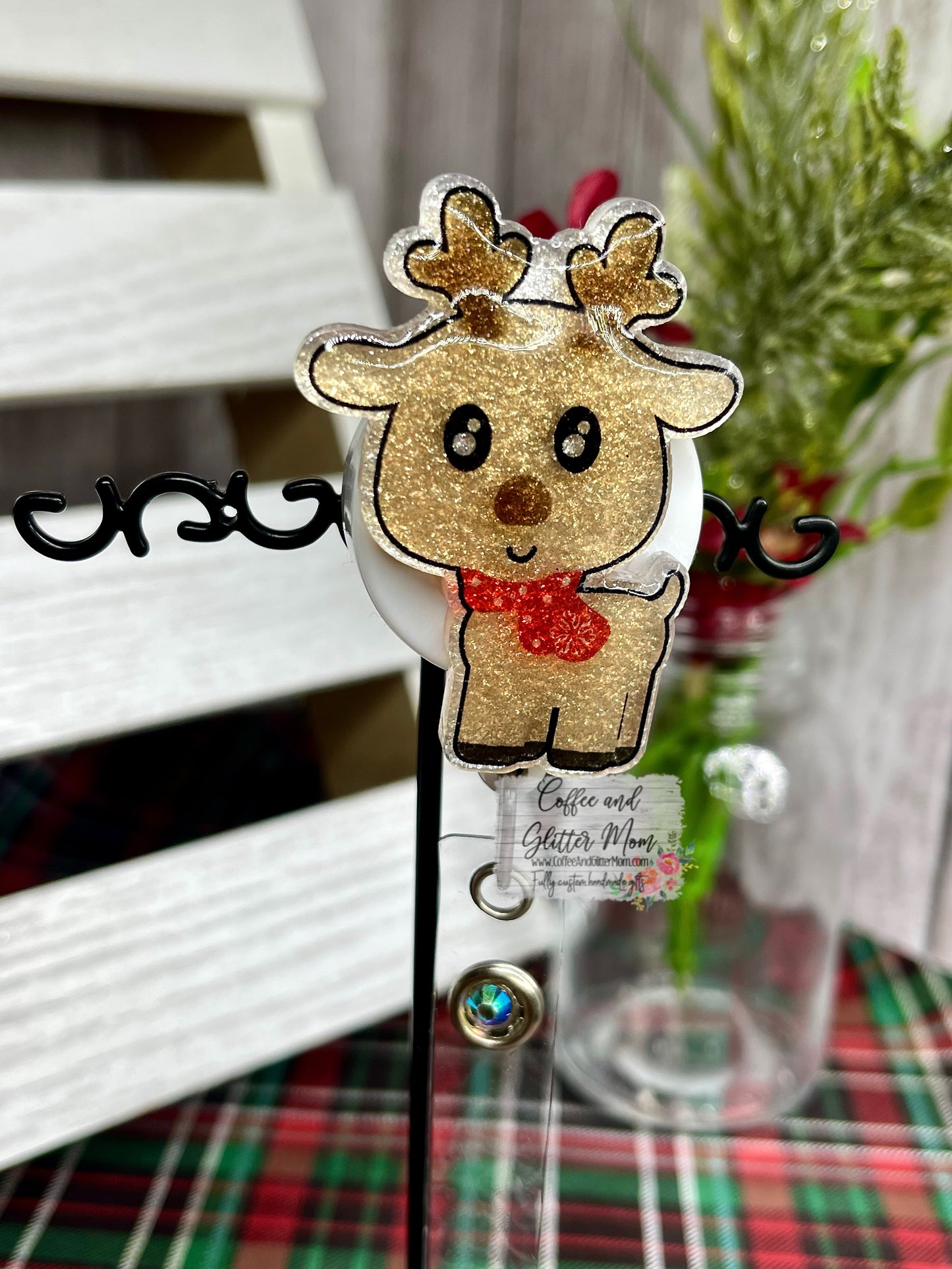 Baby Reindeer Christmas Badge Reel