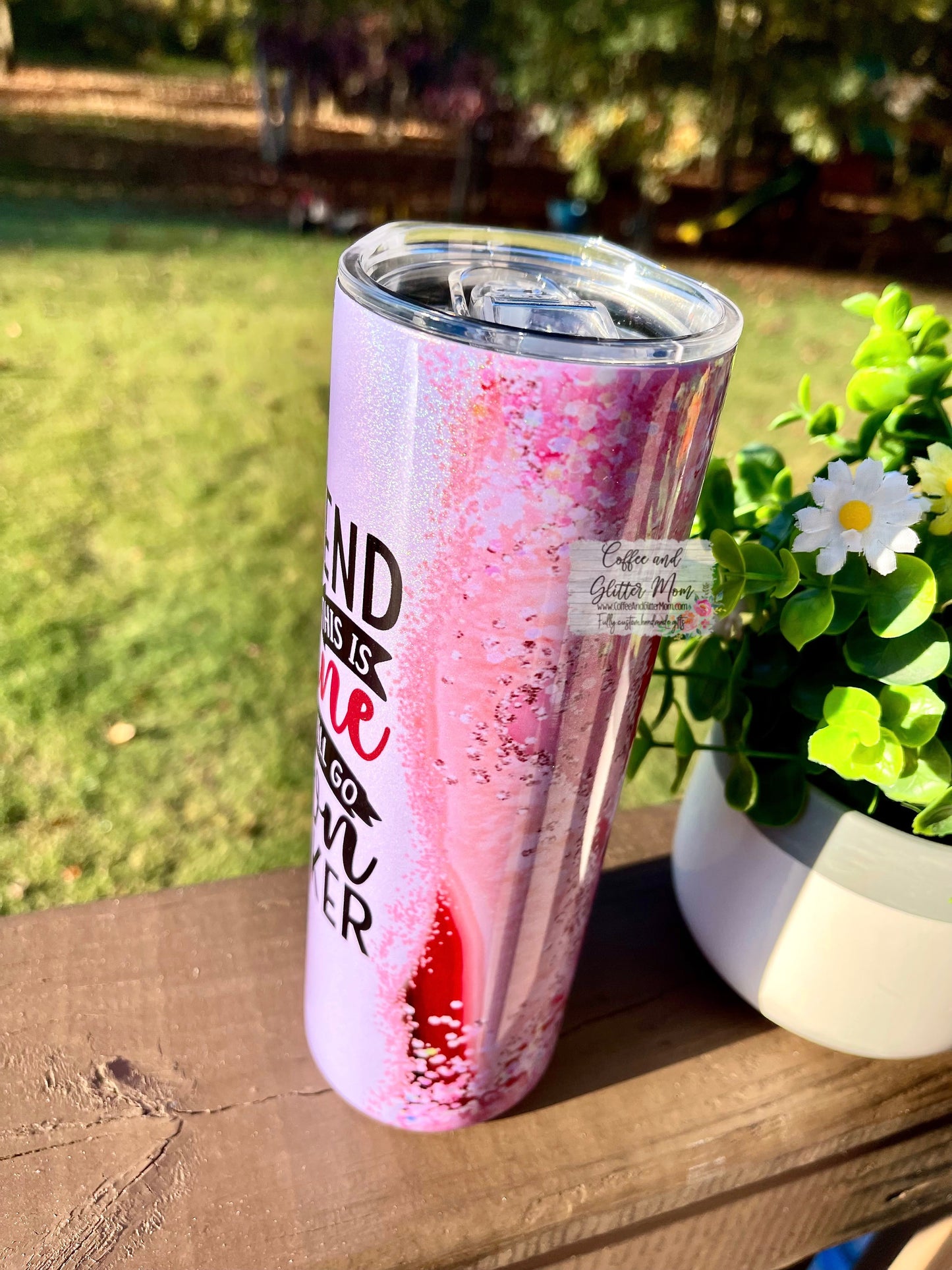 Pretend This Is Wine 20oz Holographic Rainbow Skinny Tumbler