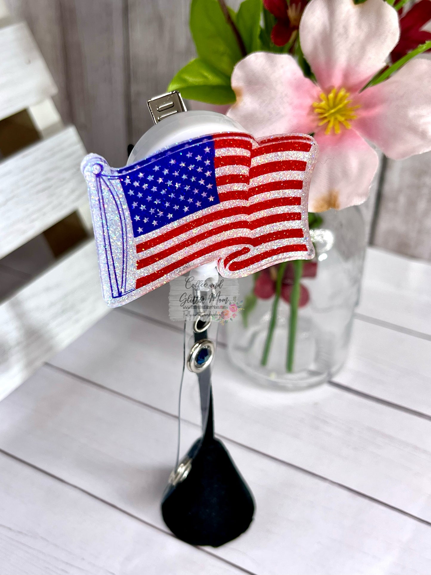 American Flag Designer Badge Reel