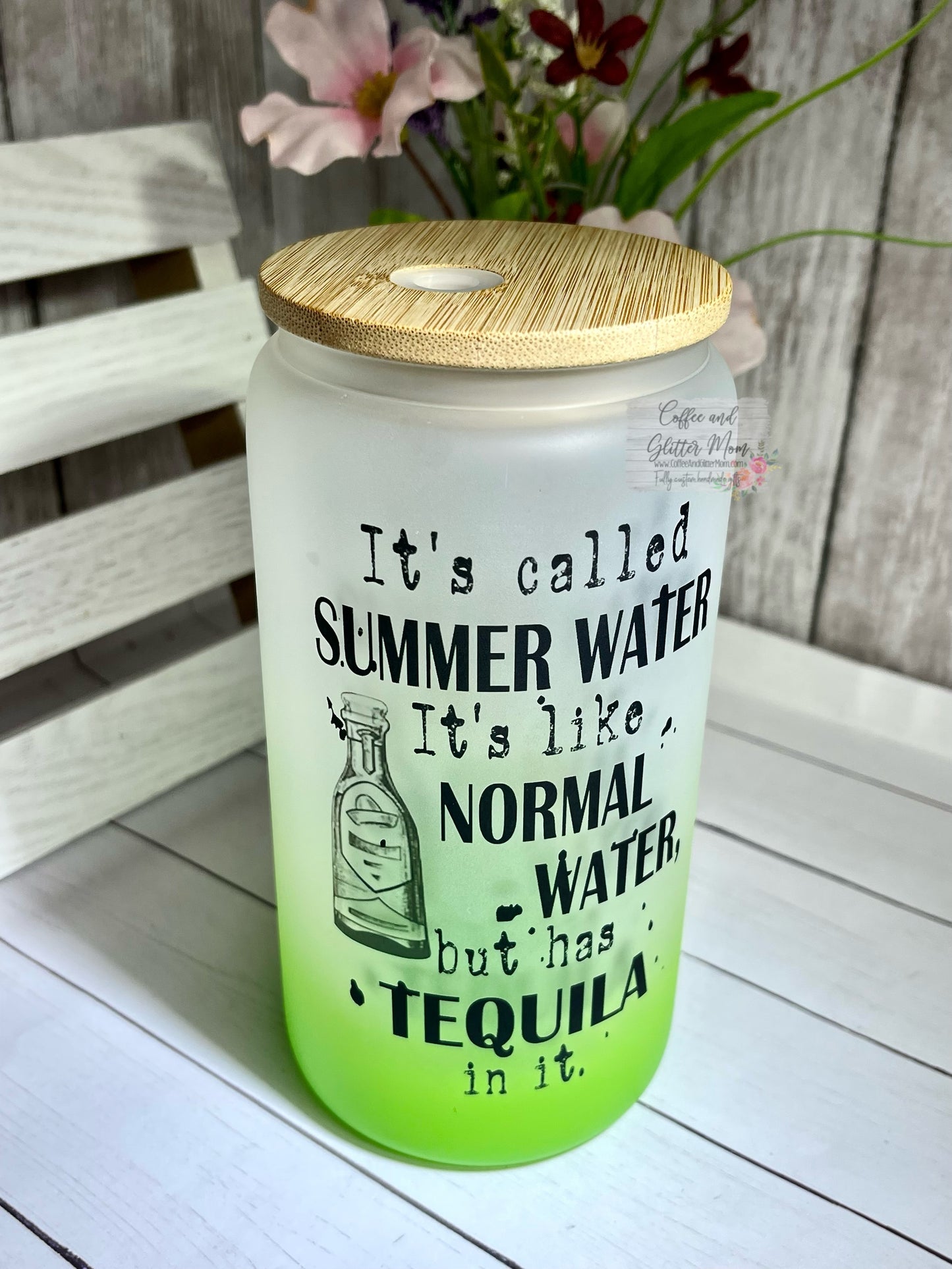 Summer Water 16oz Pick Your Color & Alcohol Glass Can