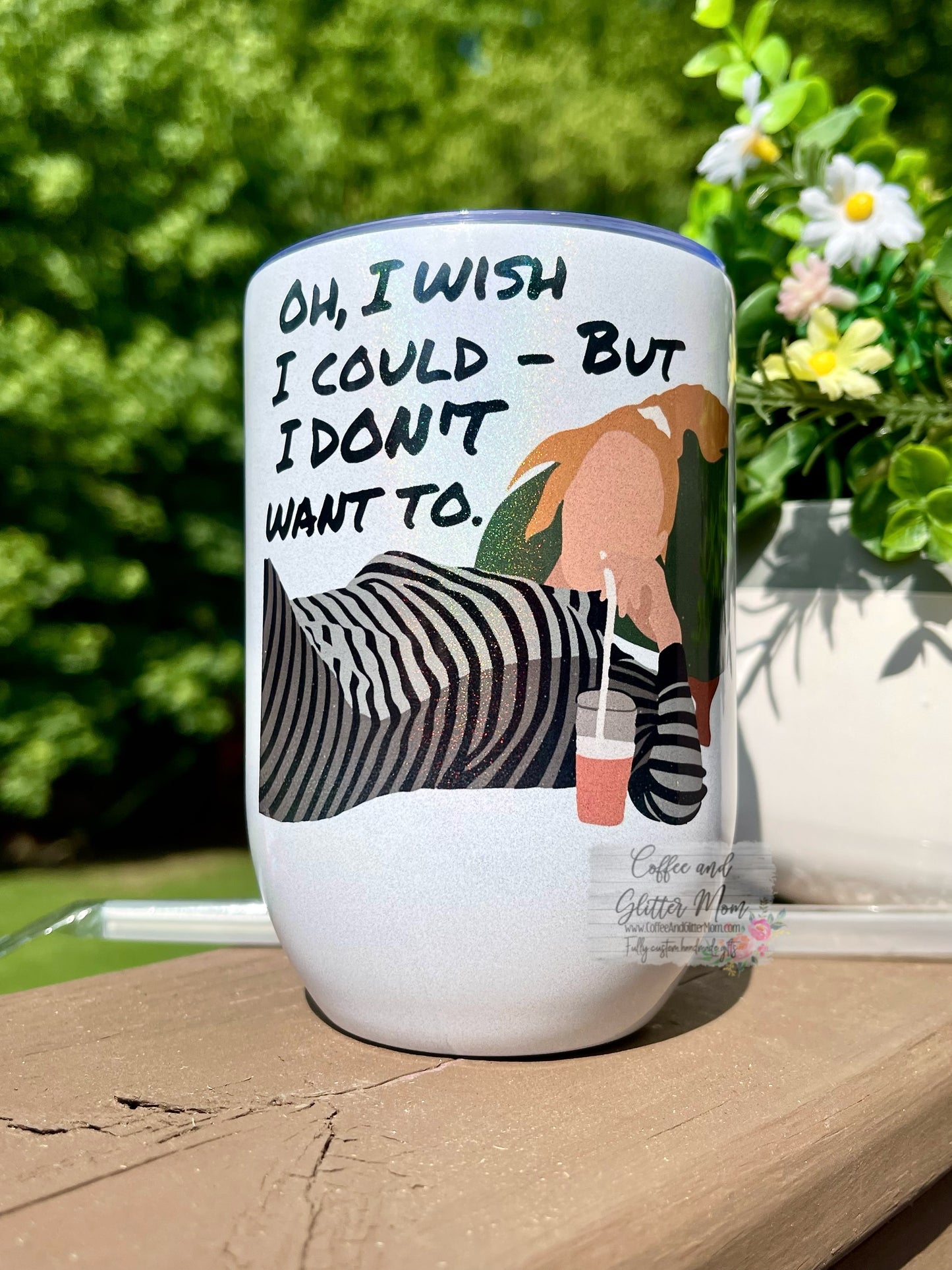 Wish I Could Phoebe Friends 12oz Holographic Sparkle Wine Tumbler