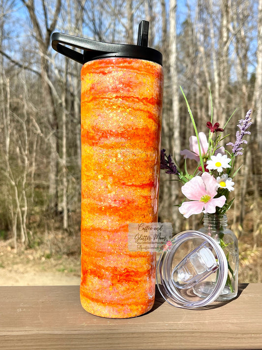 Tropical Sunset 30oz Duo-Lid Skinny Tumbler