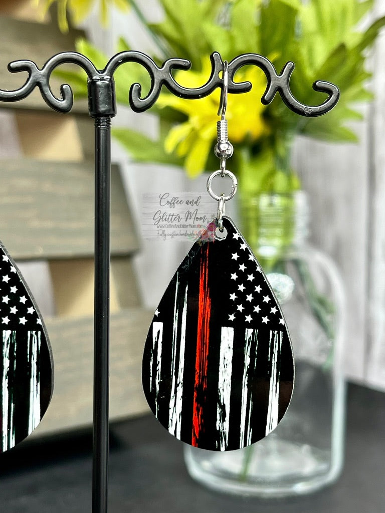 Red Line Flag Earrings