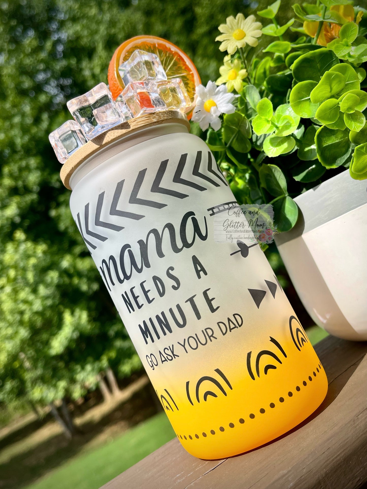 Mama Needs A Nap Any Color 16oz Ombré Glass Can
