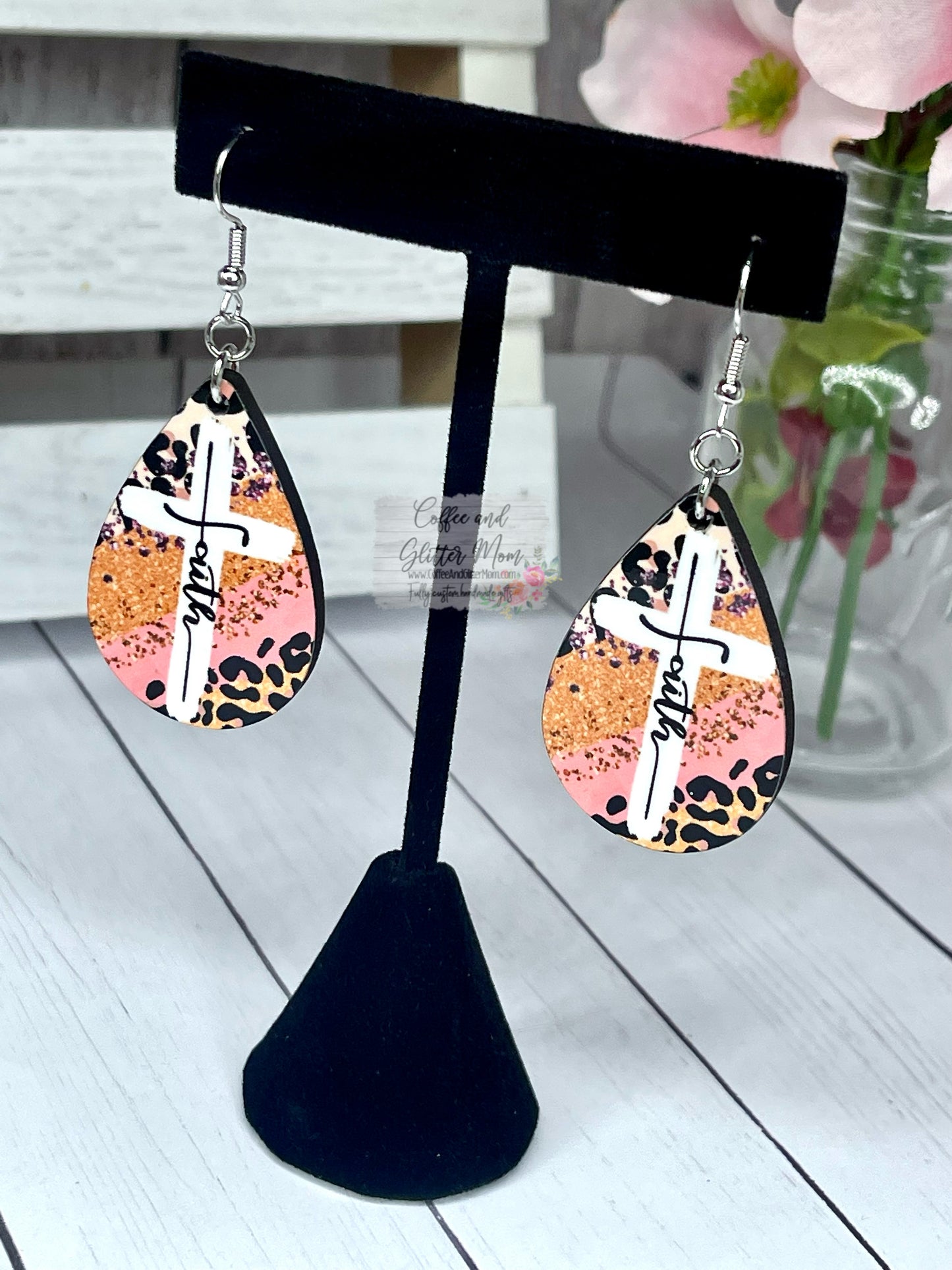 Faith Animal Print Teardrop Earrings