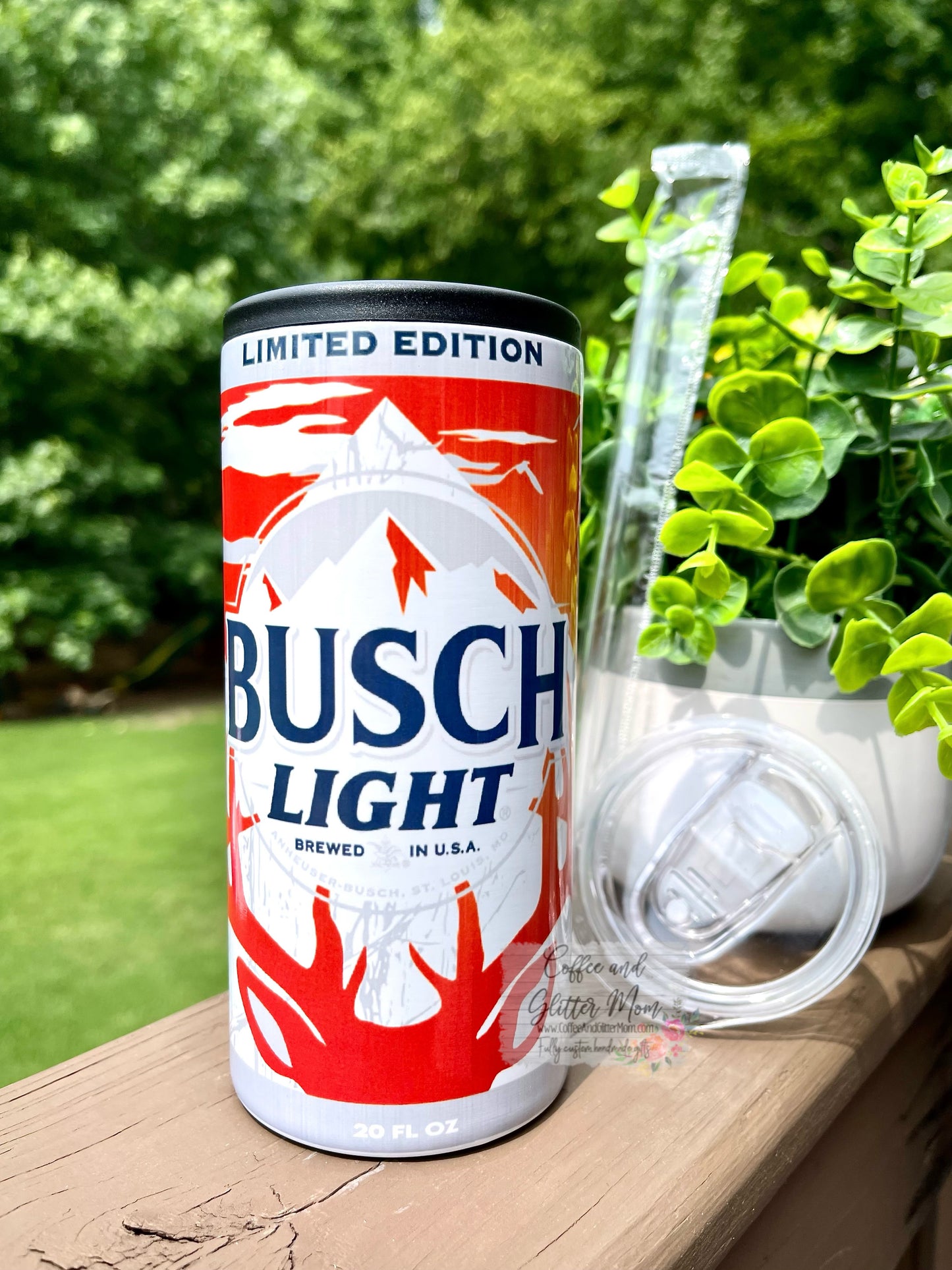 Hunting Orange Beer 12oz Skinny Can Cooler Duo-Lid Tumbler