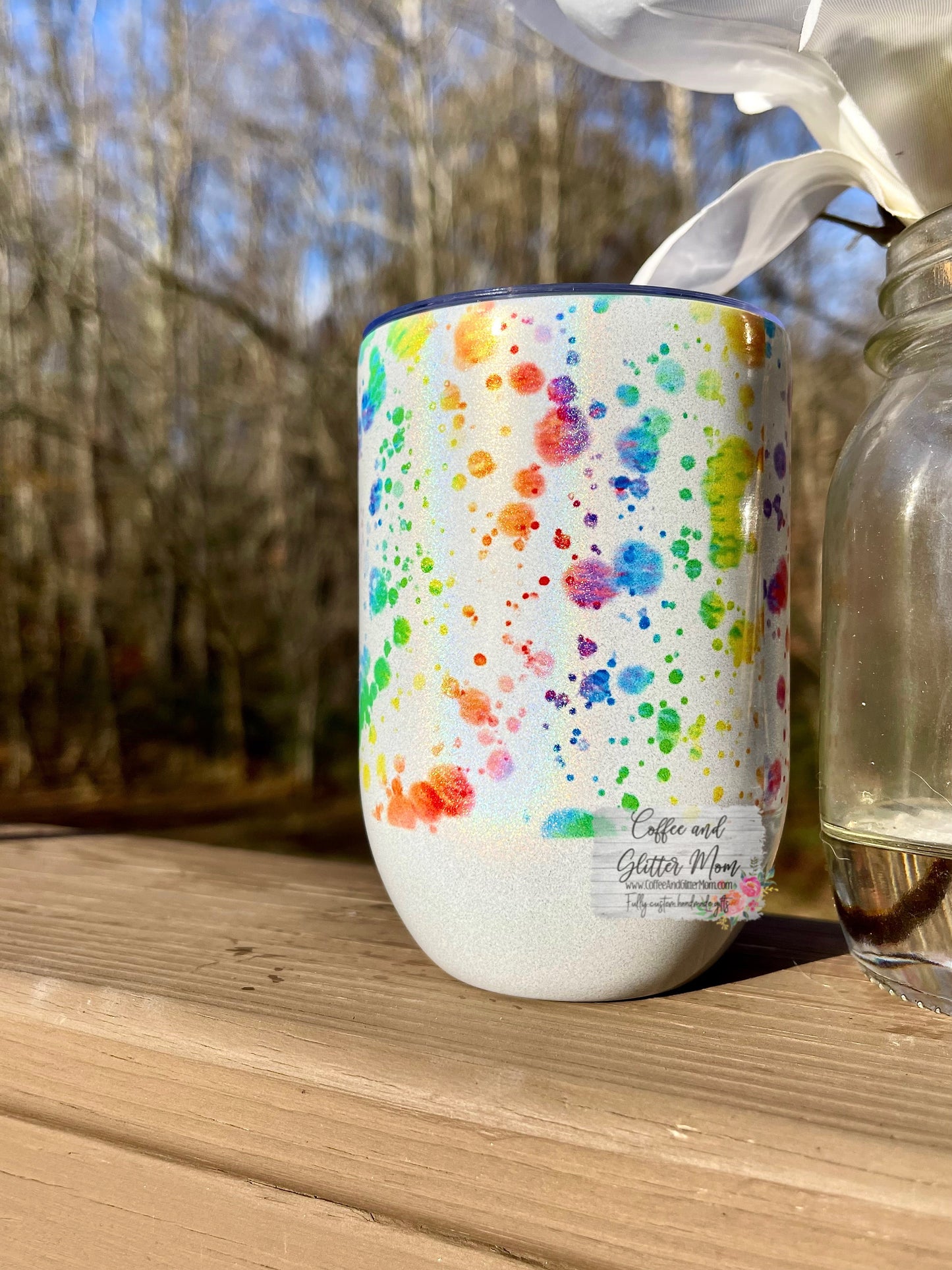 Fuck Everything 12oz Holographic Sparkle Wine Tumbler