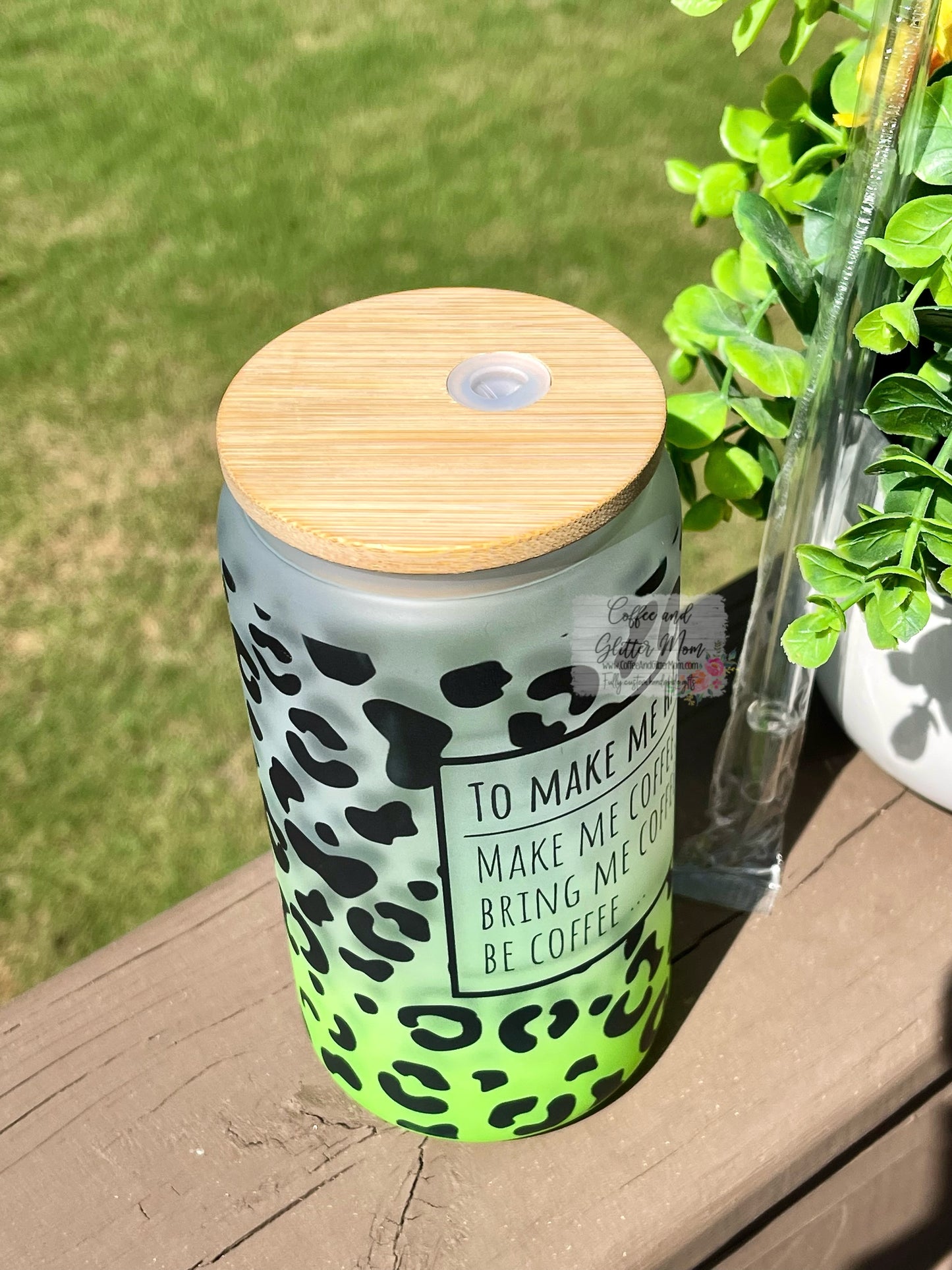 Coffee Makes Me Happy 16oz Pick Your Color Glass Can