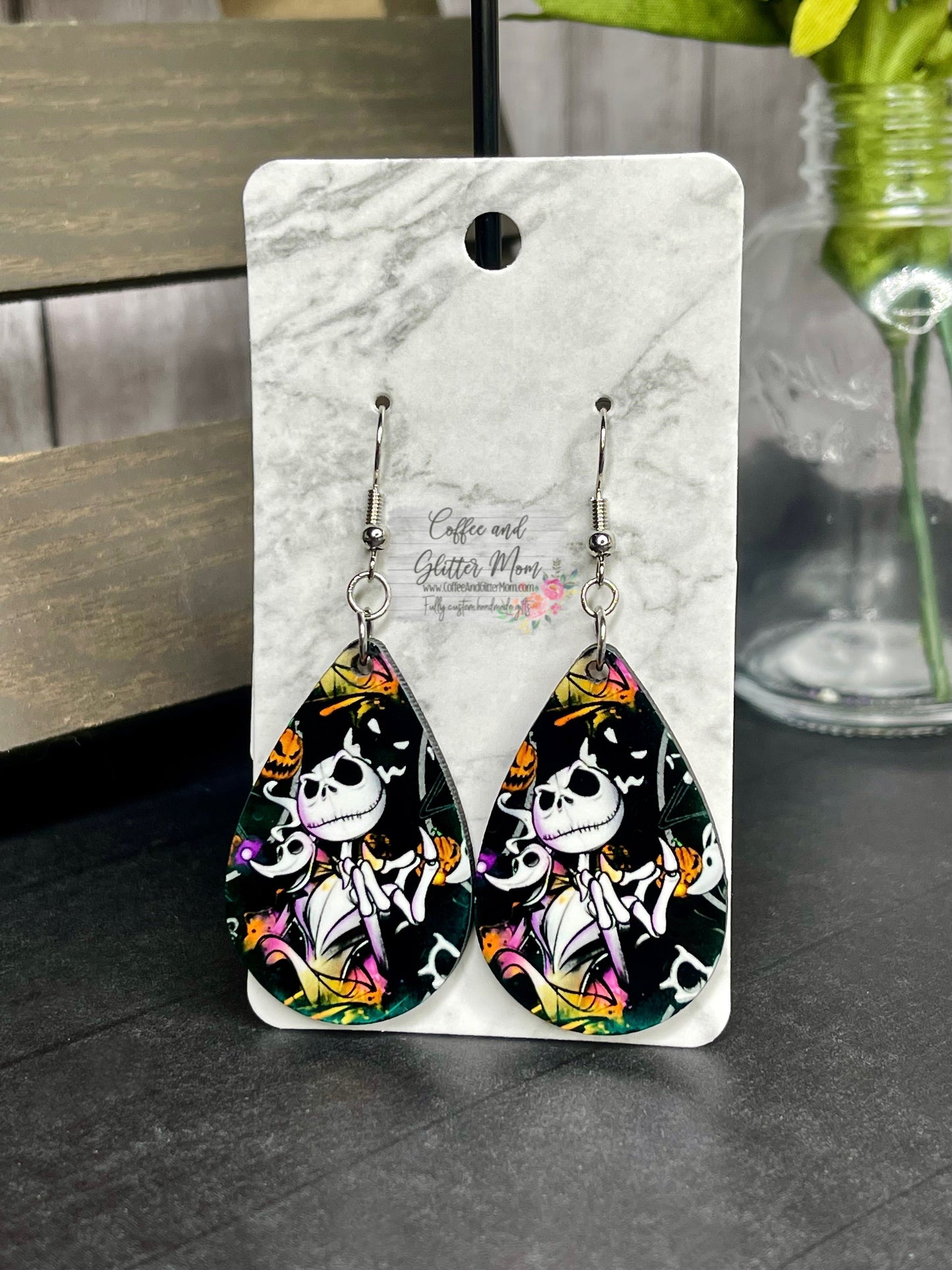 Jack and Zero Halloween Earrings RTS